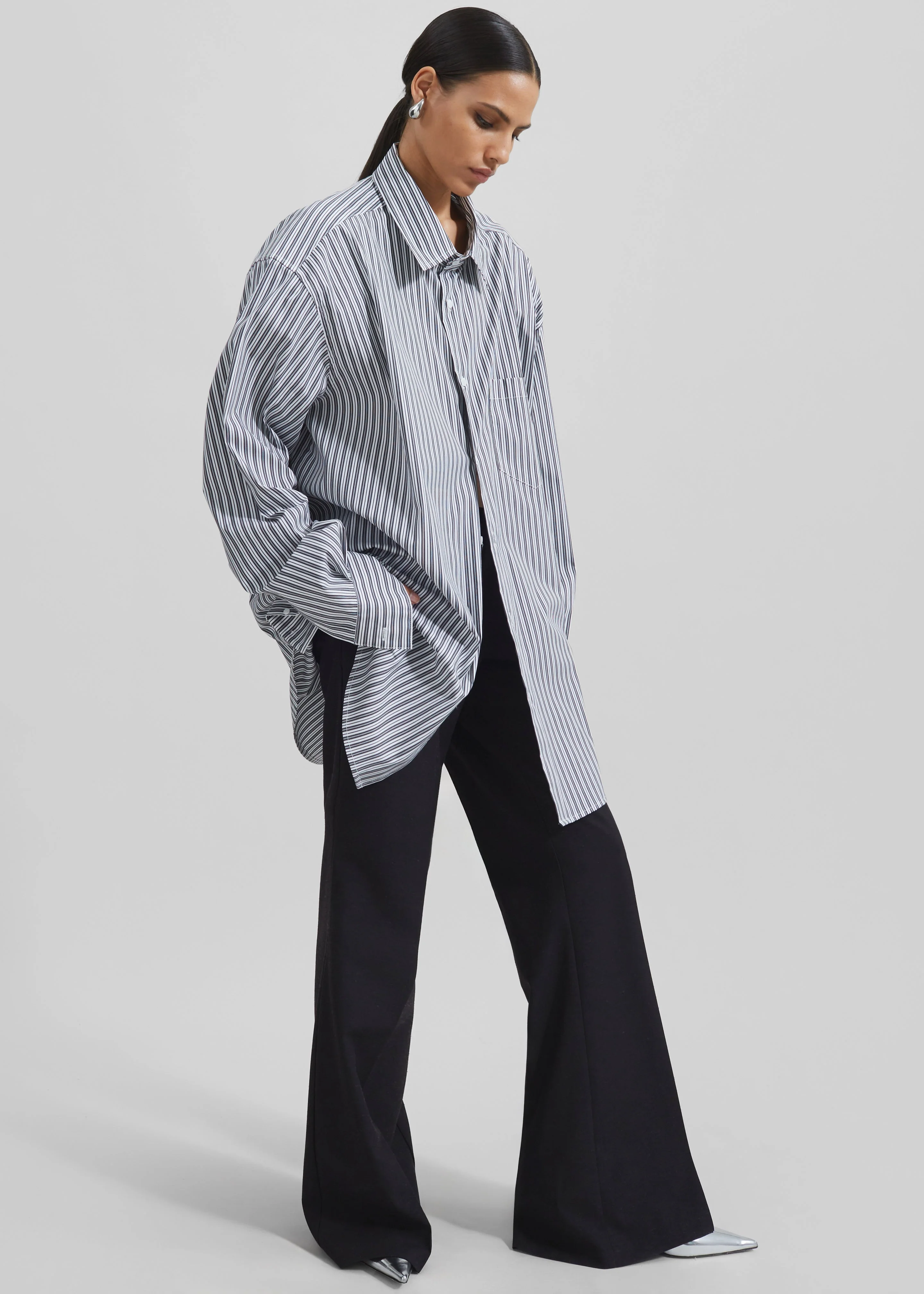 Maisie Bootcut Twill Pants - Black - Image 11