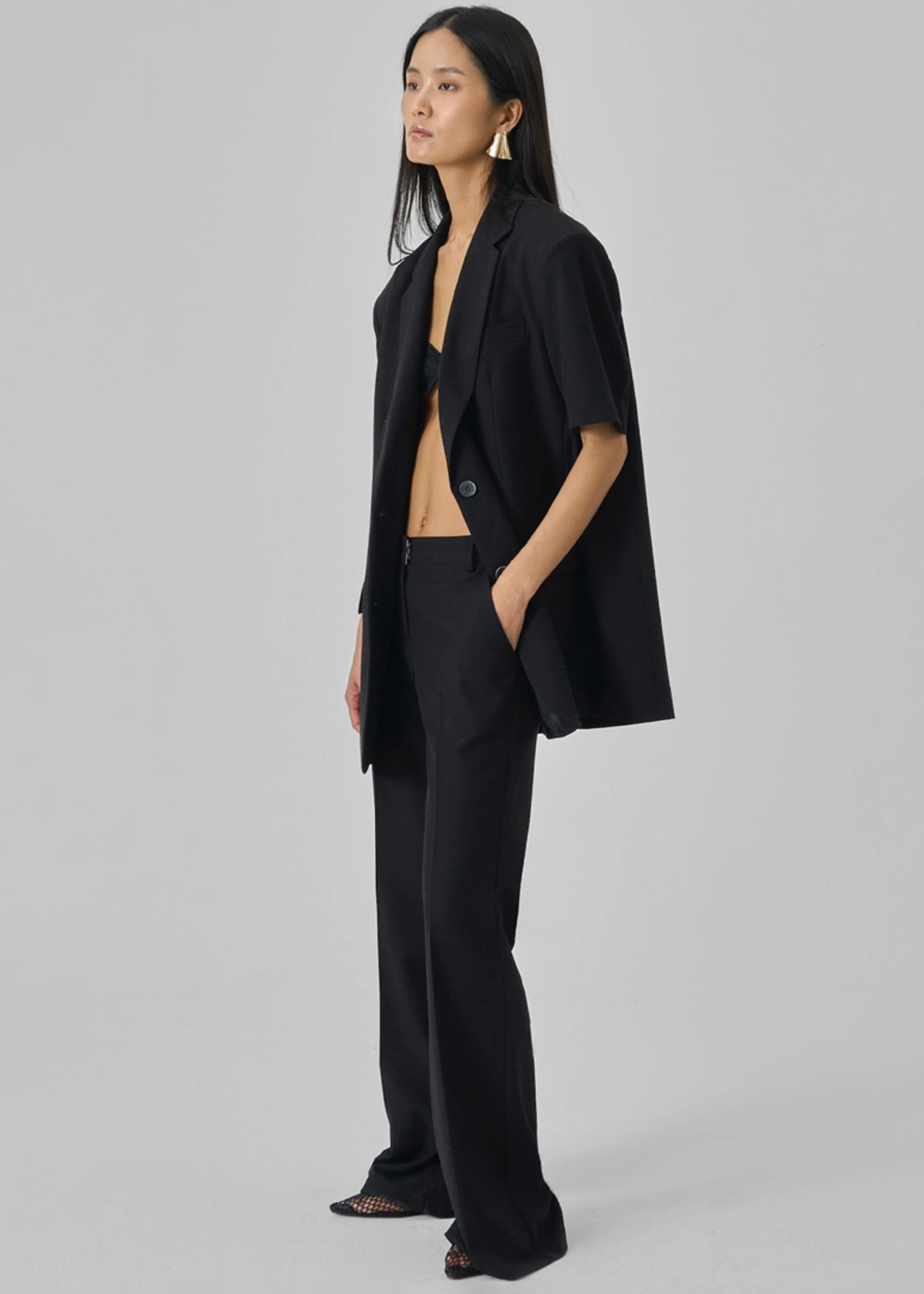 Maisie Bootcut Twill Pants - Black - Image 13