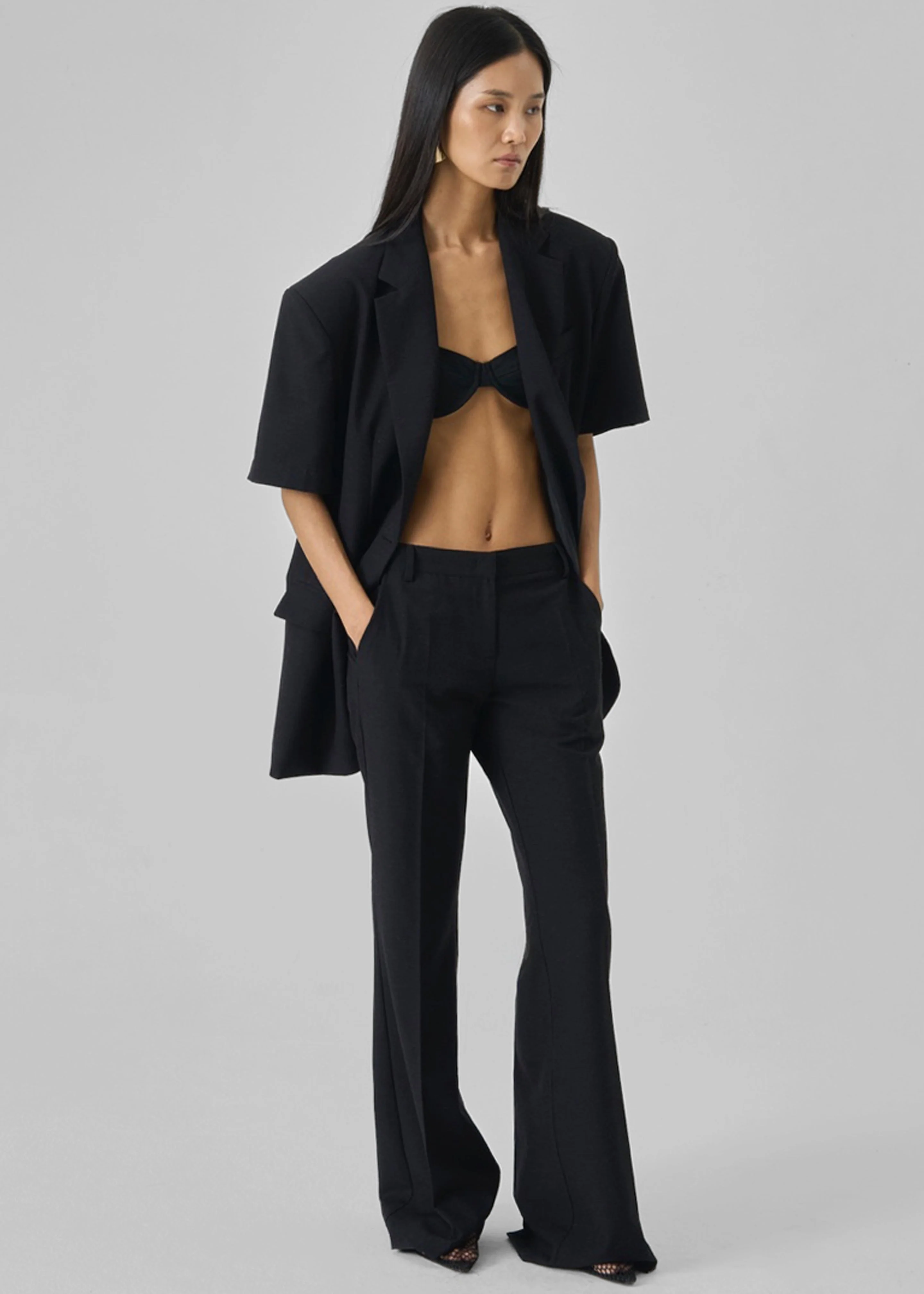 Maisie Bootcut Twill Pants - Black - Image 2