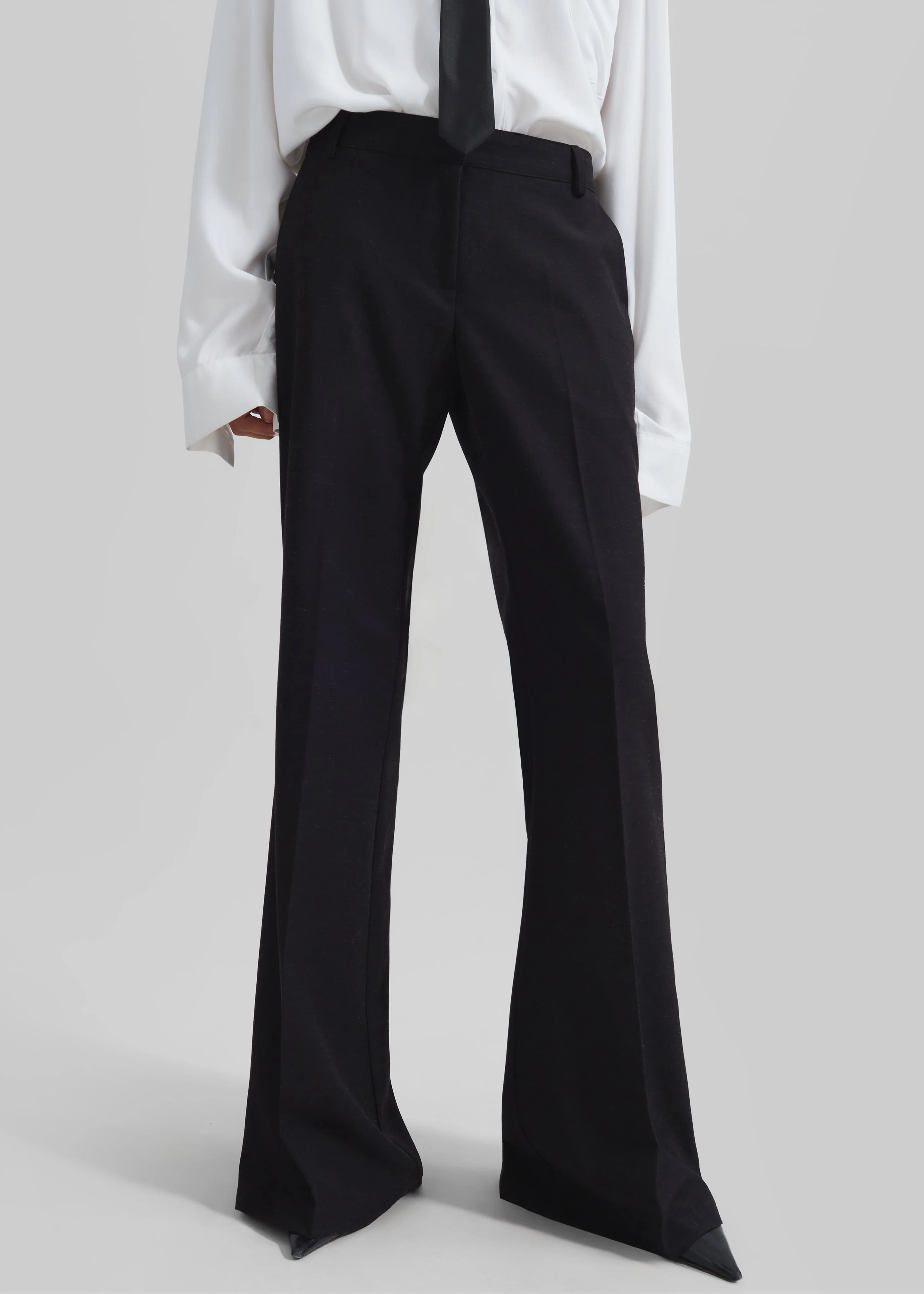 Maisie Bootcut Twill Pants - Black - Image 3