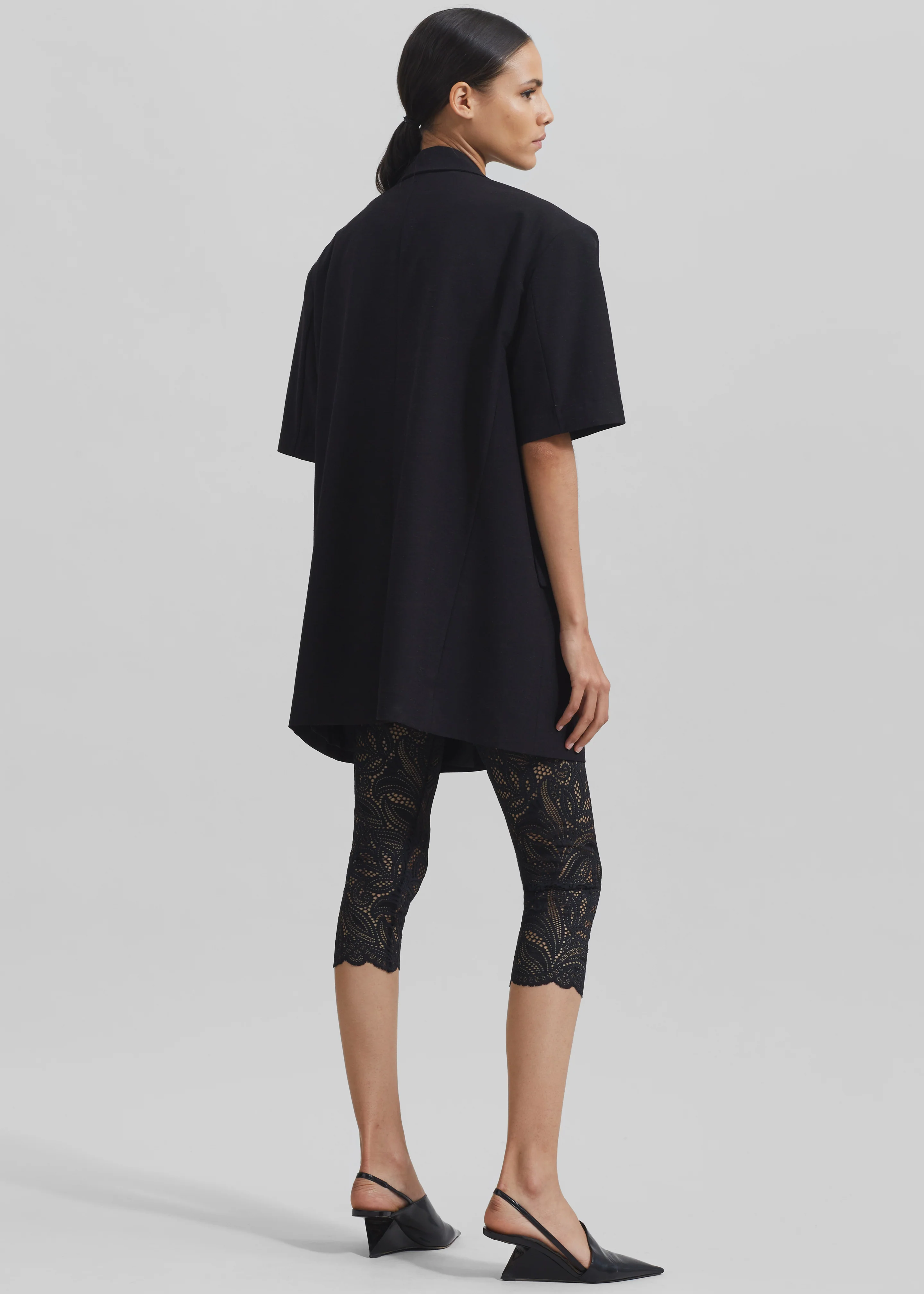 Maisie Short Sleeve Blazer - Black - Image 14