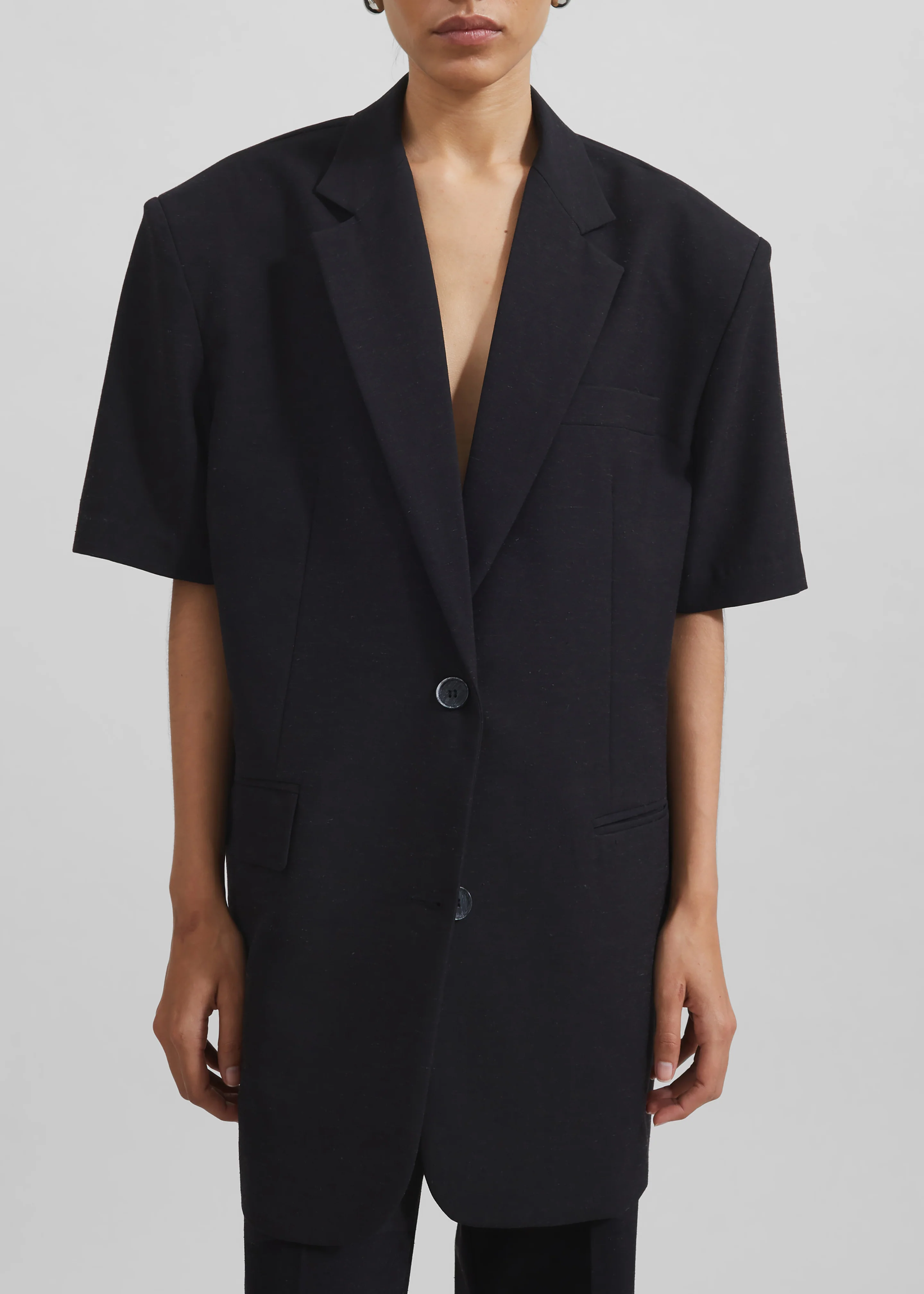 Maisie Short Sleeve Blazer - Black - Image 3
