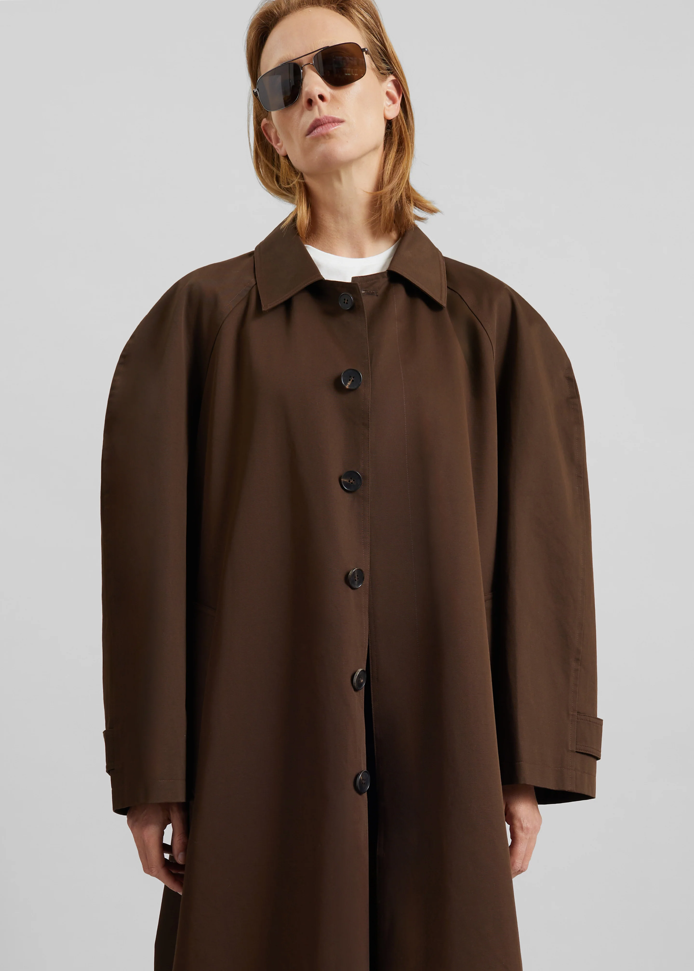 Malmedy Oversized Long Coat - Brown - Image 4