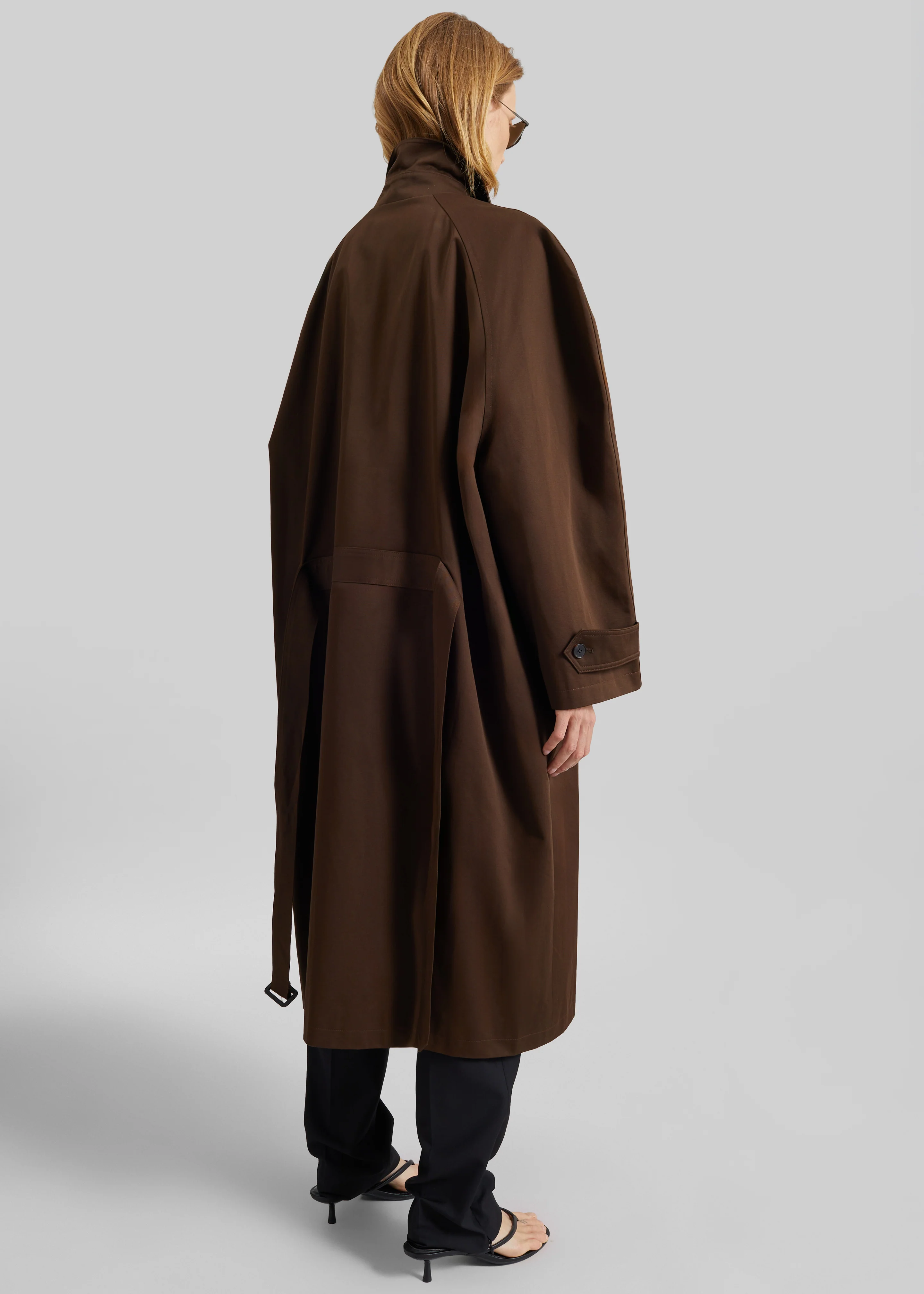 Malmedy Oversized Long Coat - Brown - Image 5