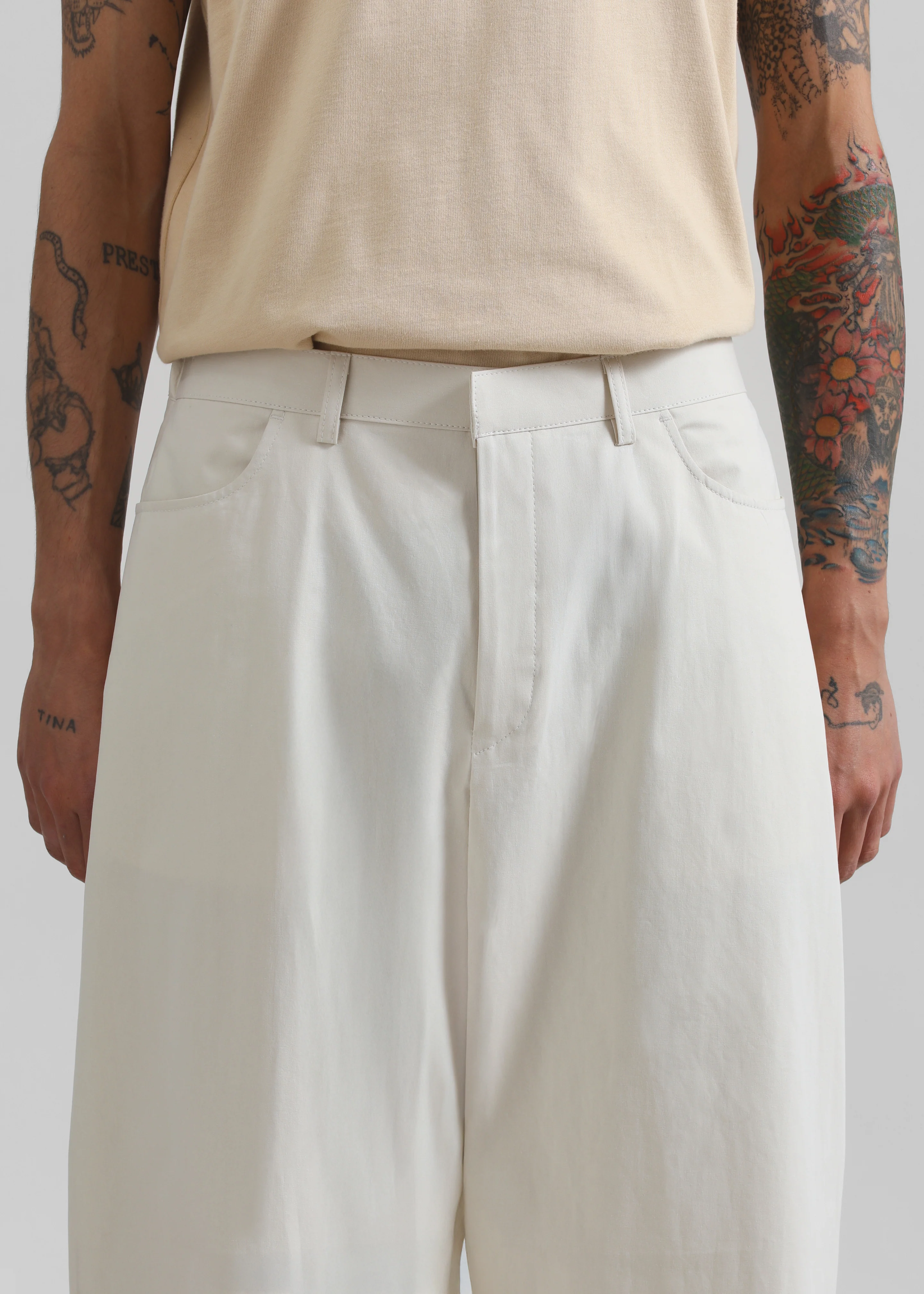 Malton Wide Trousers - Ecru - Image 2