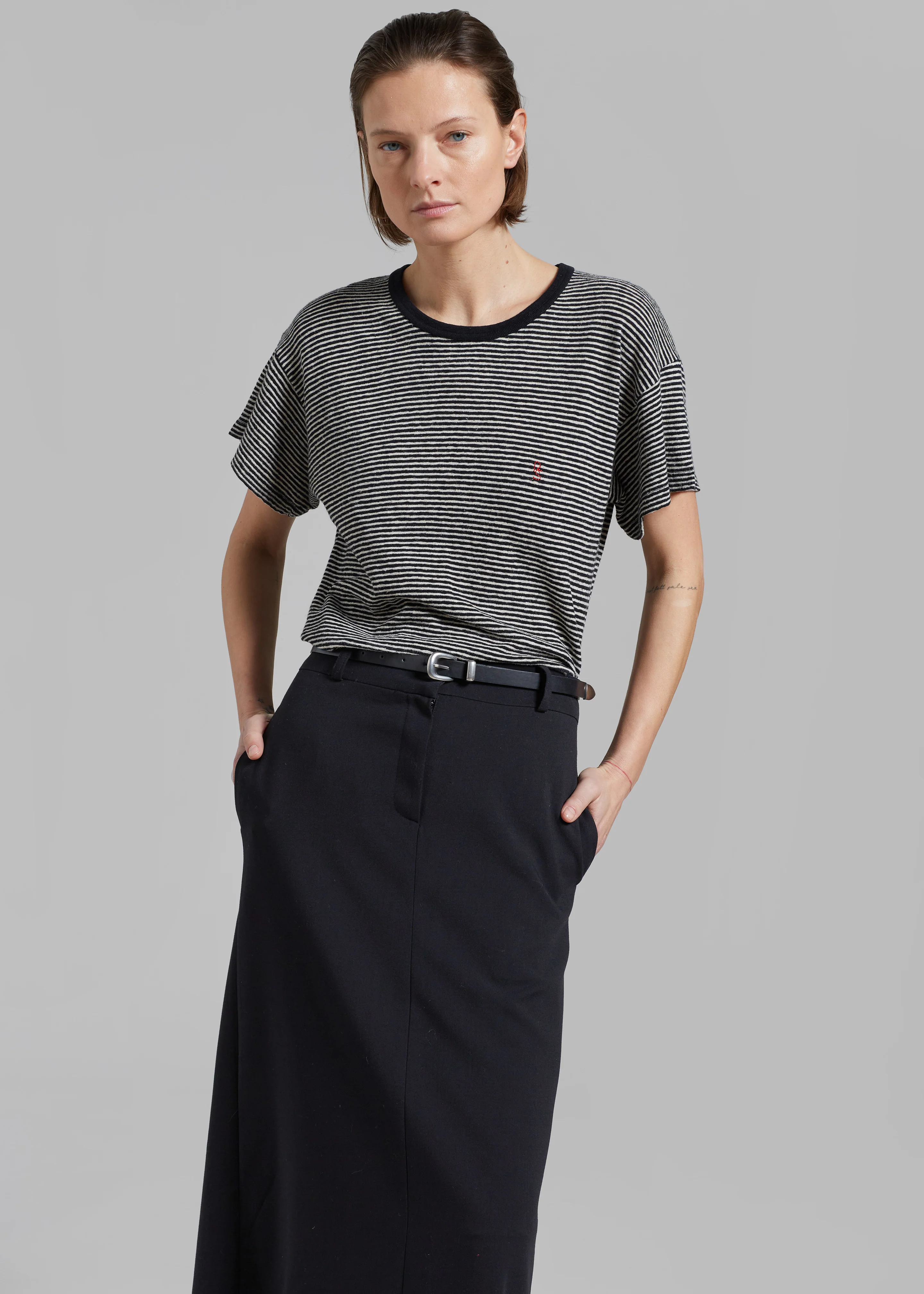 Malvo Long Pencil Skirt - Black - Image 6