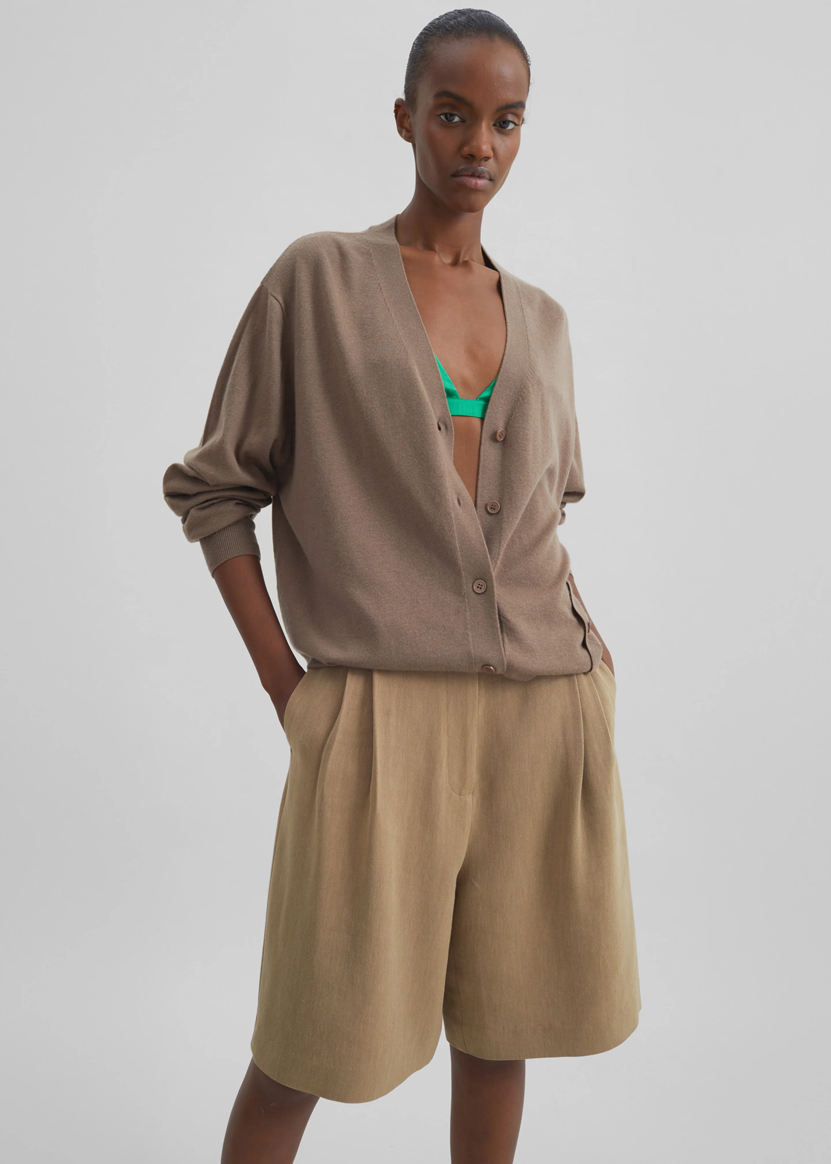 Marfa Linen Bermuda Shorts - Camel - Image 2