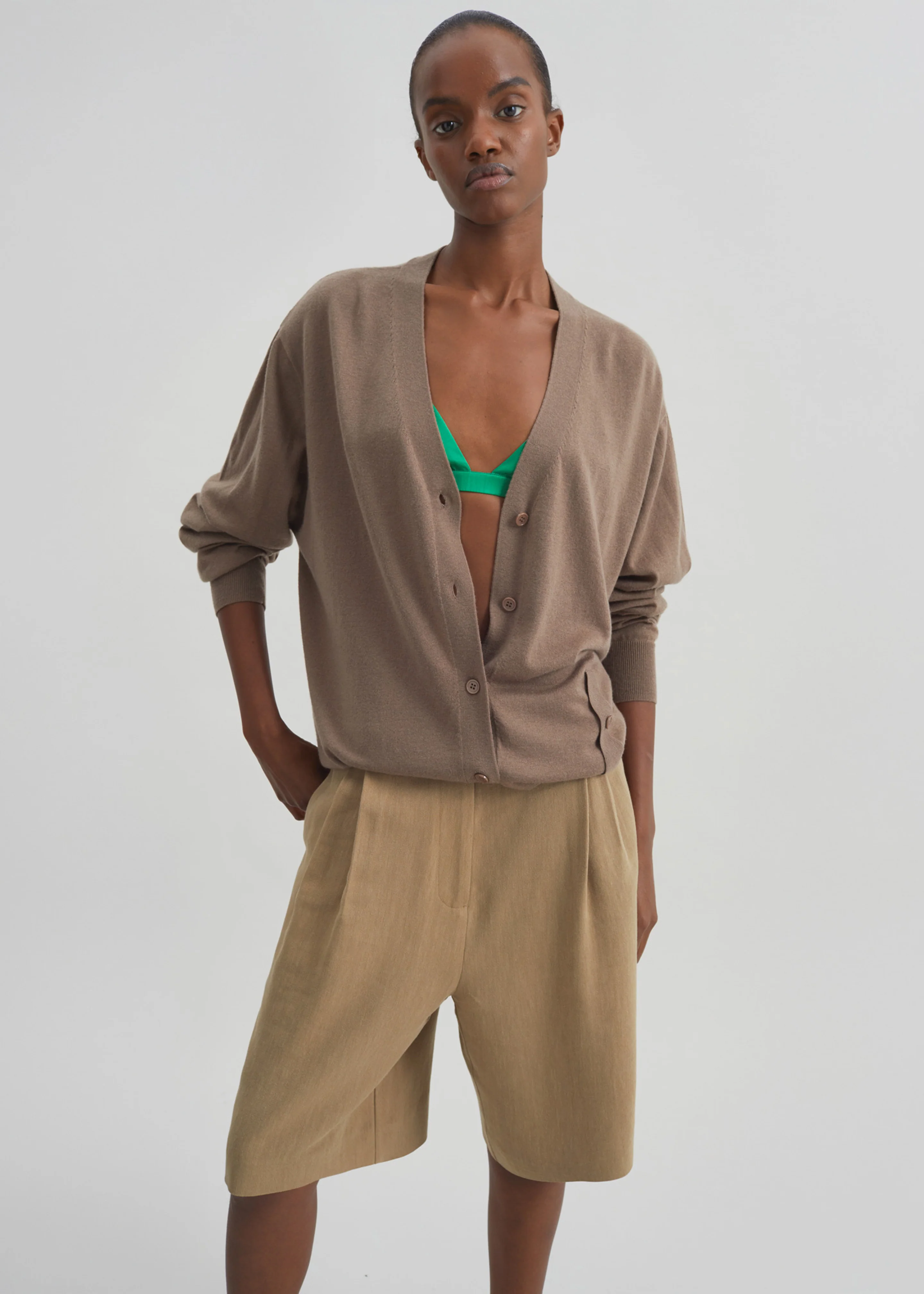 Marfa Linen Bermuda Shorts - Camel - Image 4