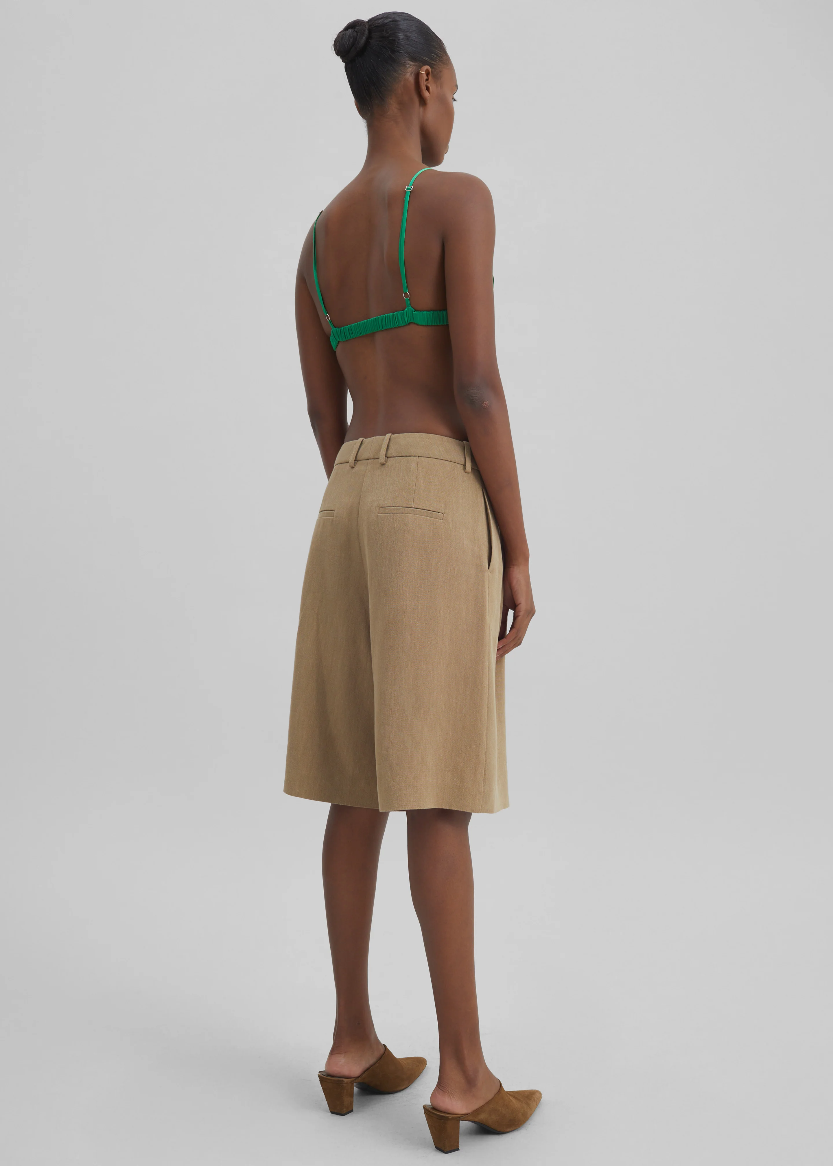 Marfa Linen Bermuda Shorts - Camel - Image 6