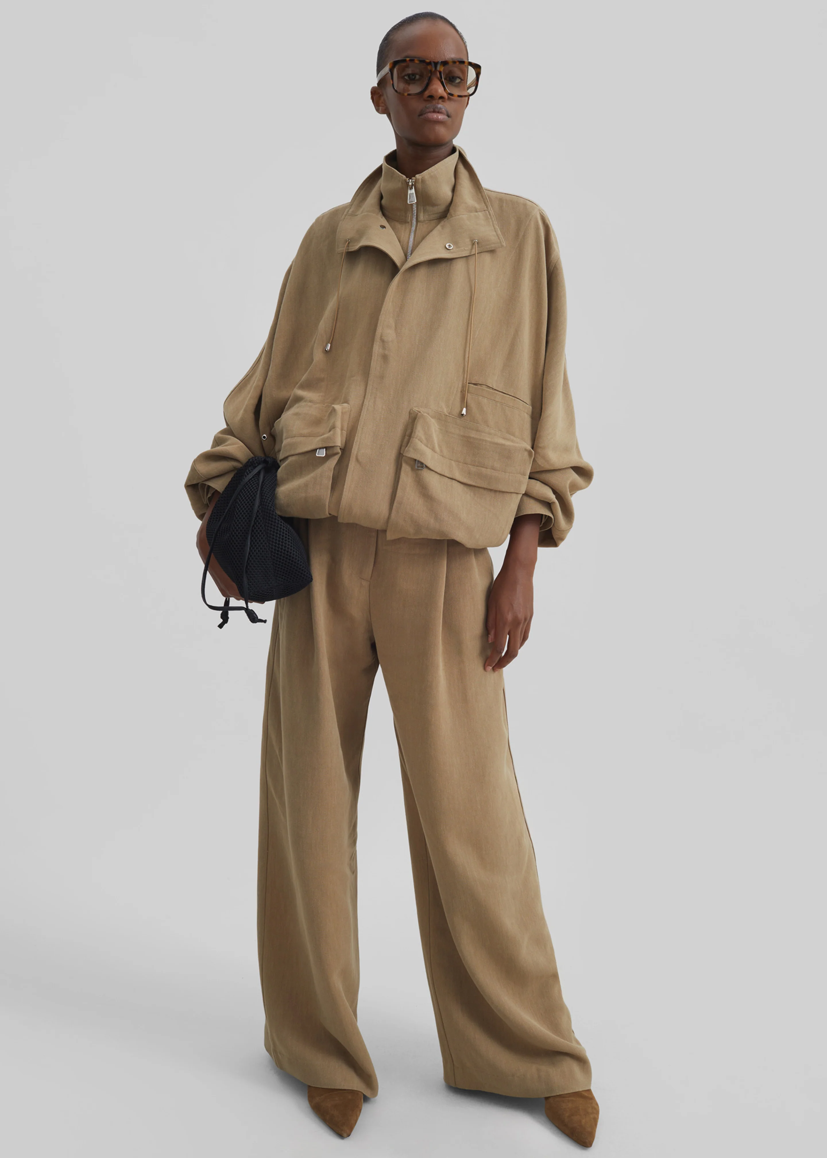 Marfa Linen Pleated Trousers - Camel - Image 2