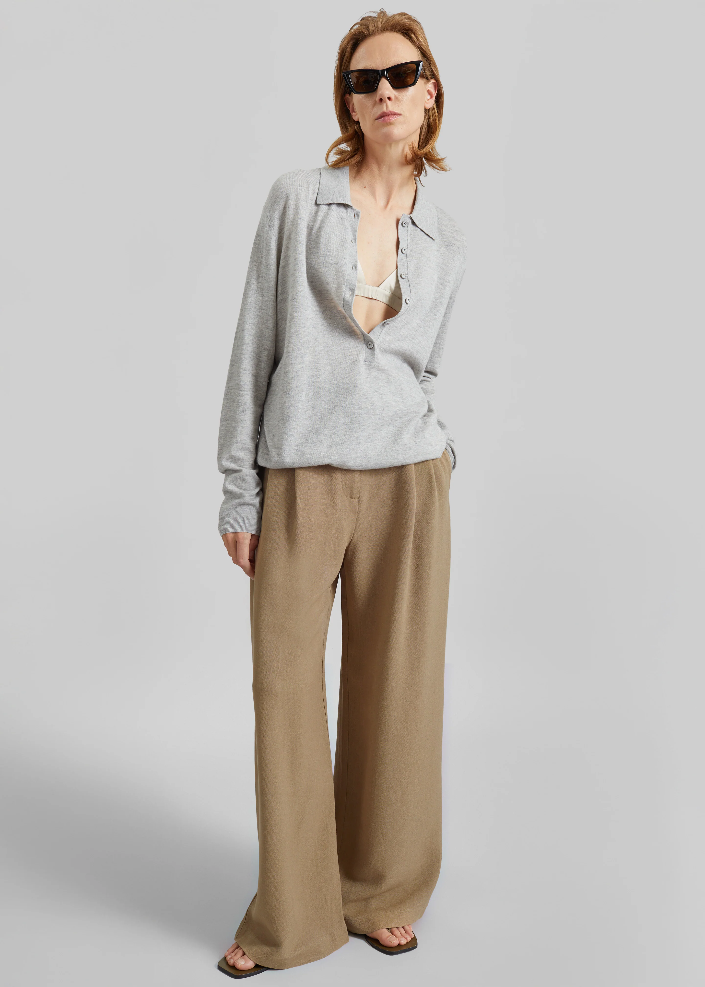 Marfa Linen Pleated Trousers - Camel - Image 6