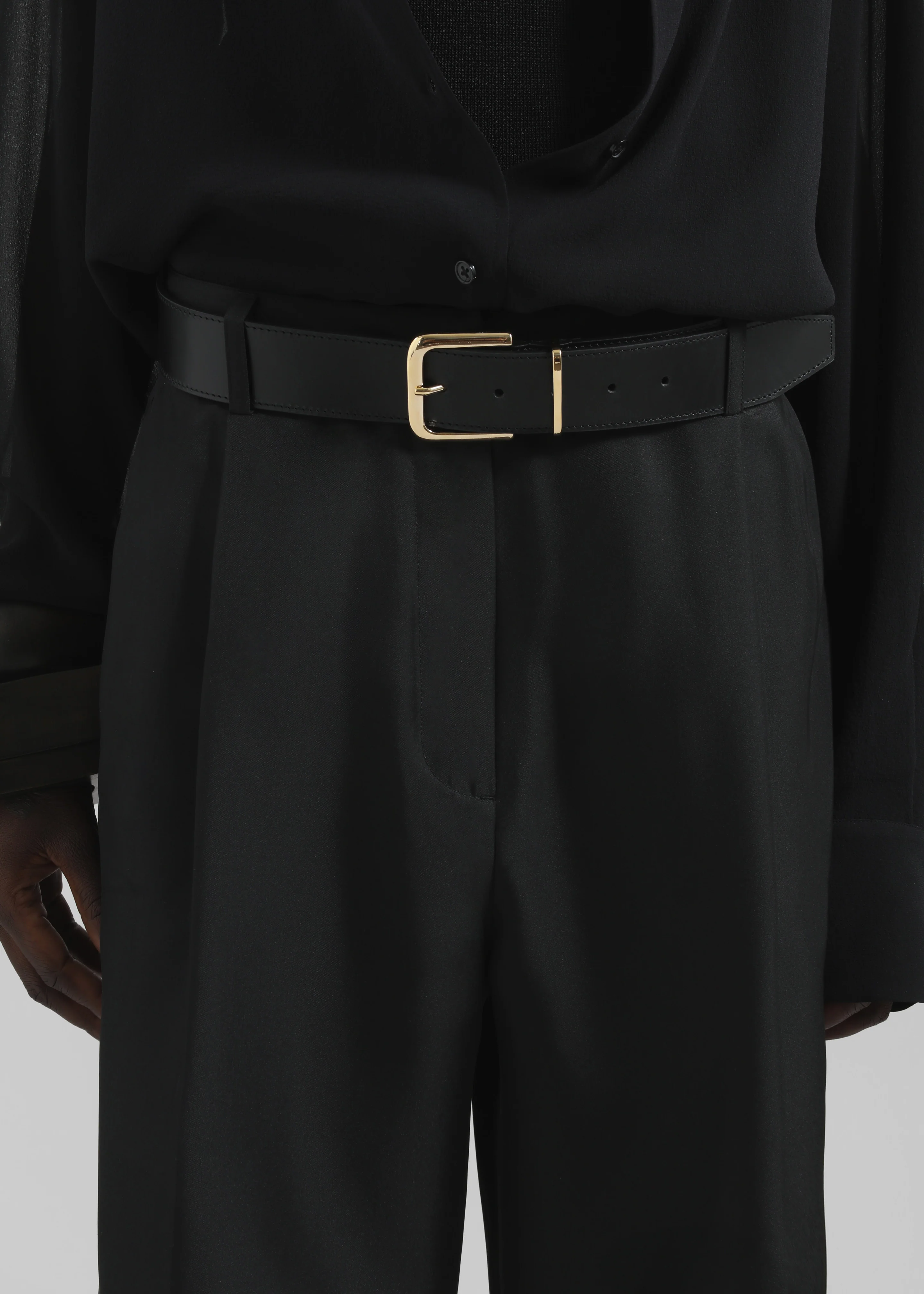 Marfa Pleated Silk Bermuda Shorts - Black - Image 5