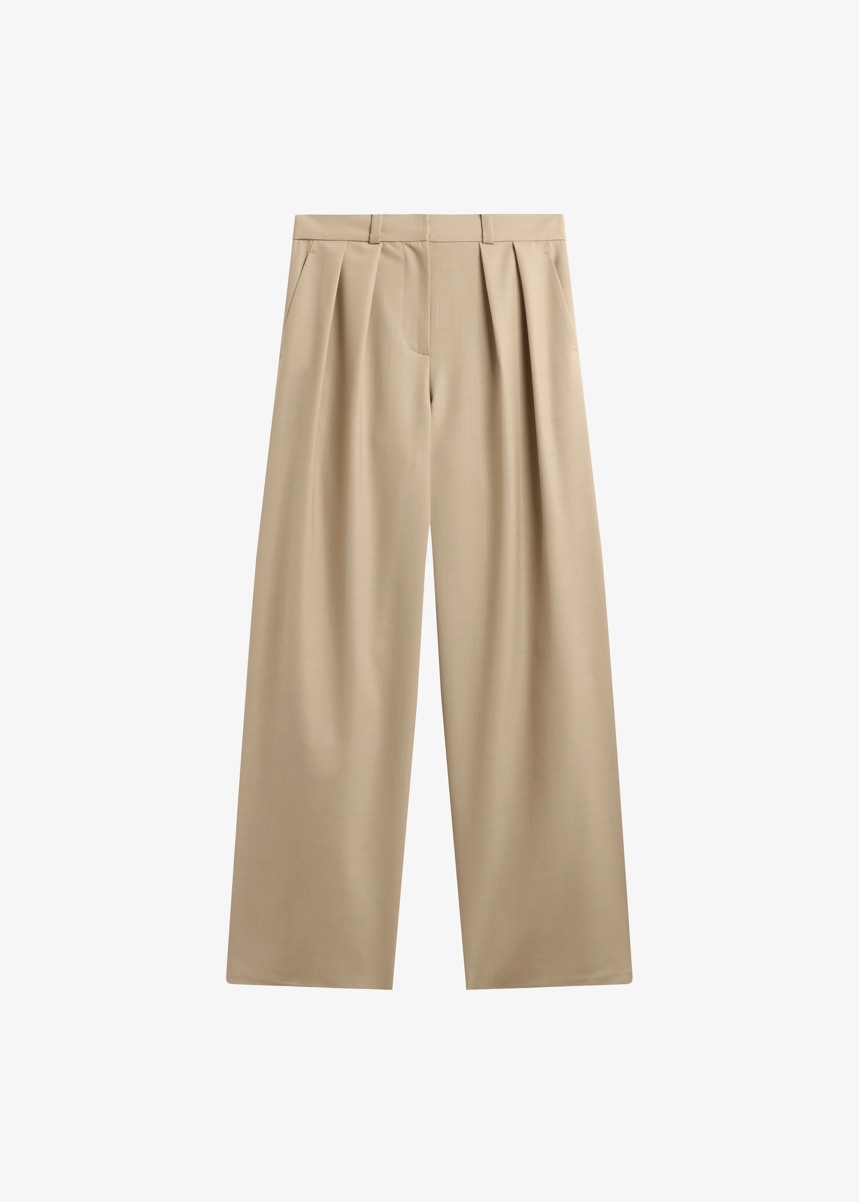 Marfa Pleated Silk Trousers - Beige - Image 8