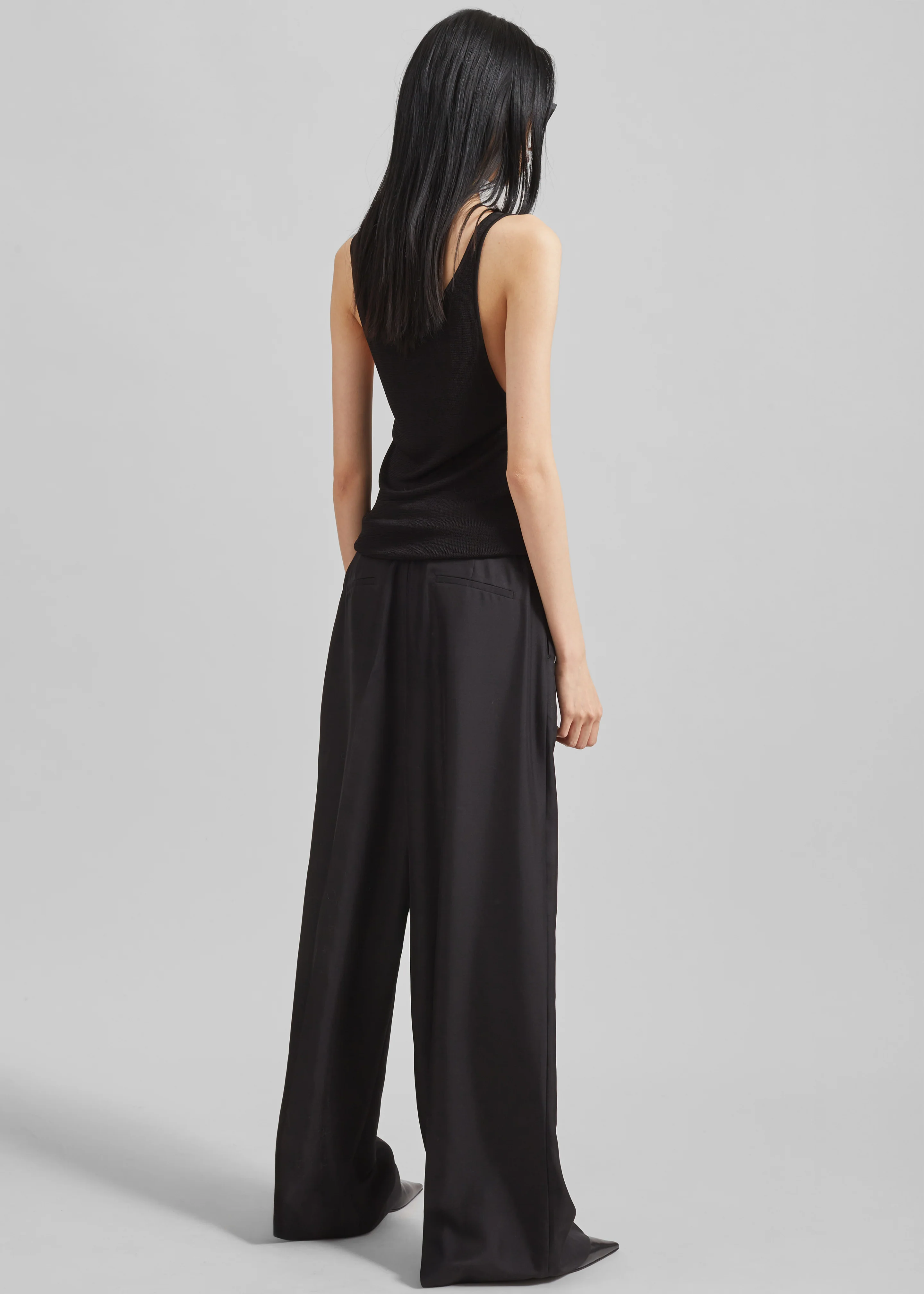 Marfa Pleated Silk Trousers - Black - Image 5