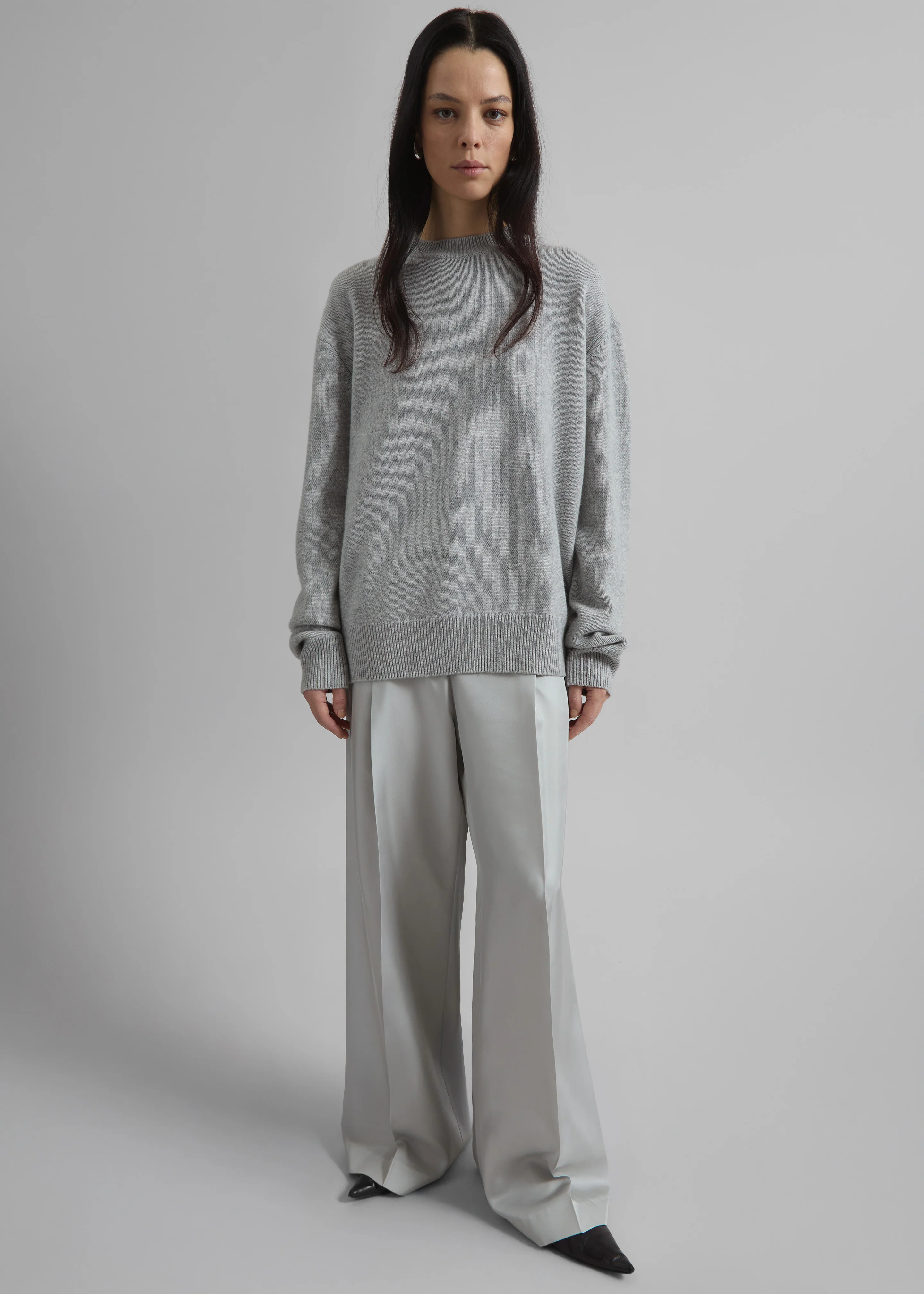 Marfa Pleated Silk Trousers - Grey - Image 6