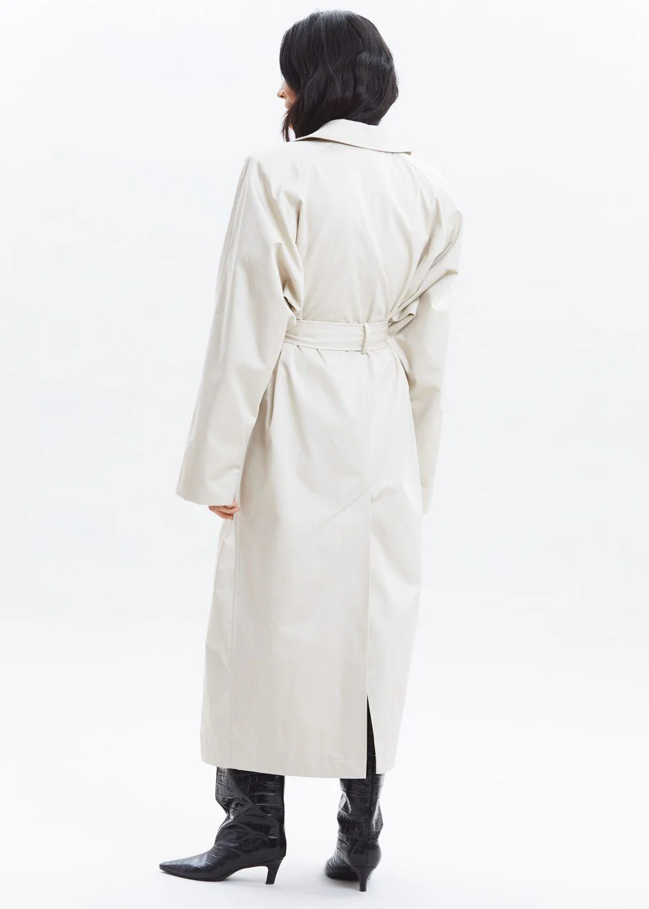 Marisol Box Shoulder Trench - Bone - Image 14