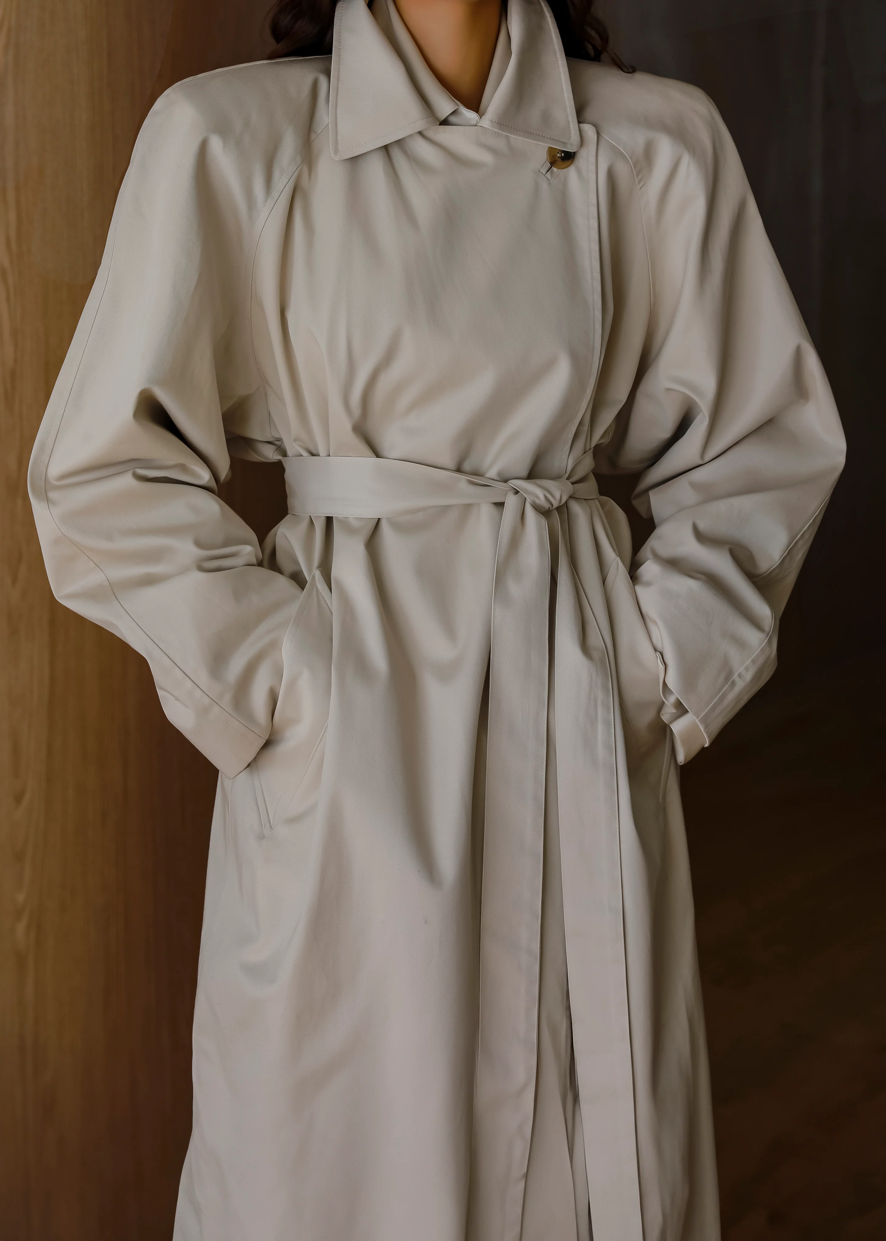 Marisol Box Shoulder Trench - Bone - Image 6