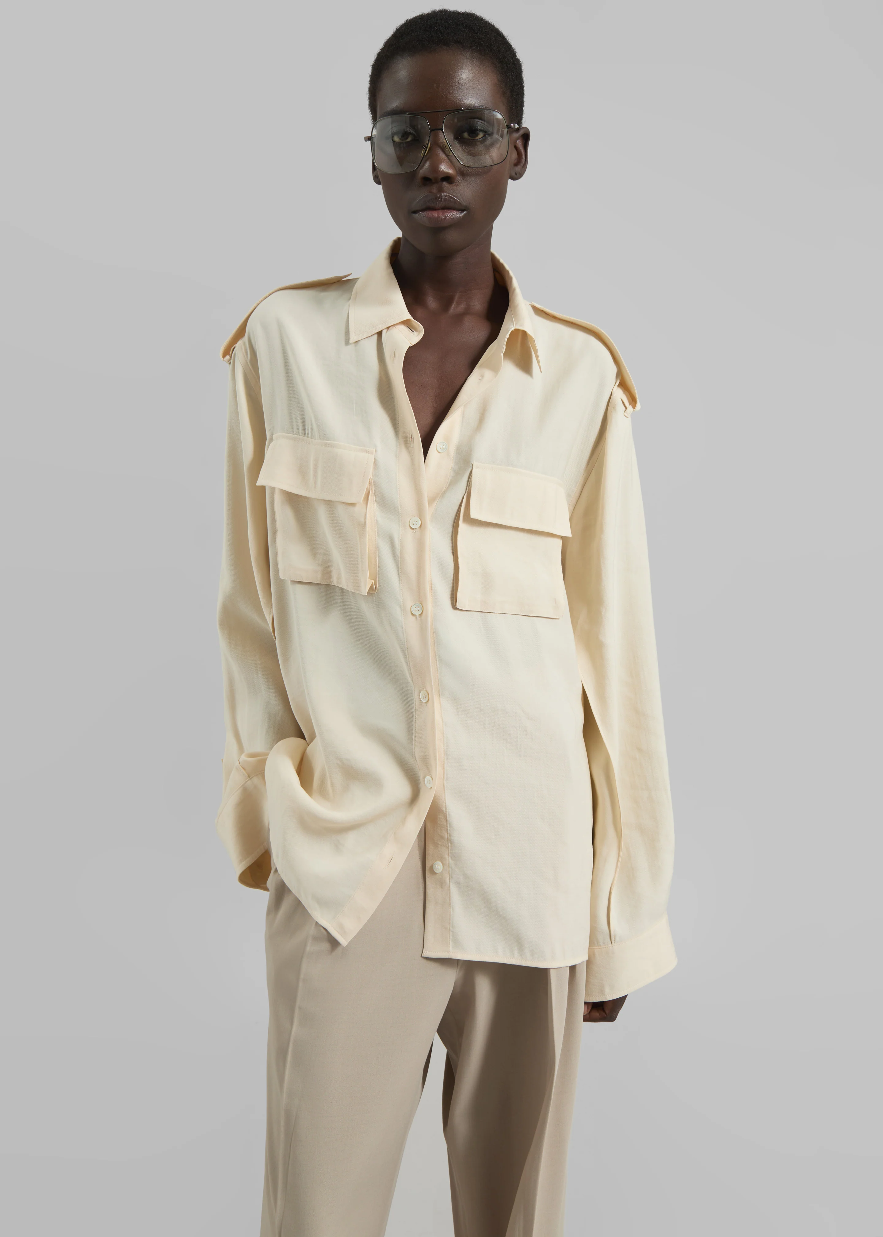 Marlon Button Up Shirt - Beige - Image 2