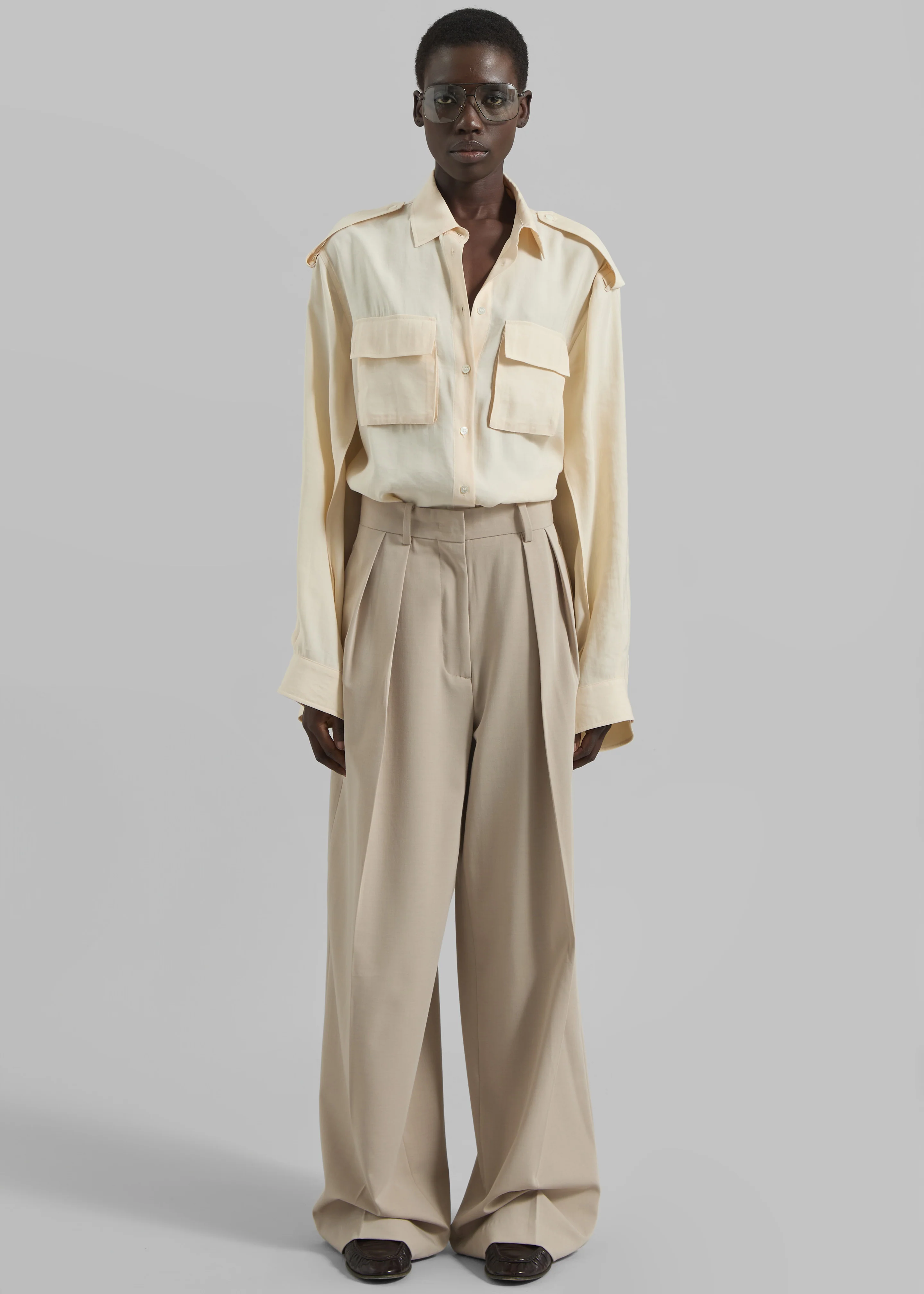 Marlon Button Up Shirt - Beige - Image 3