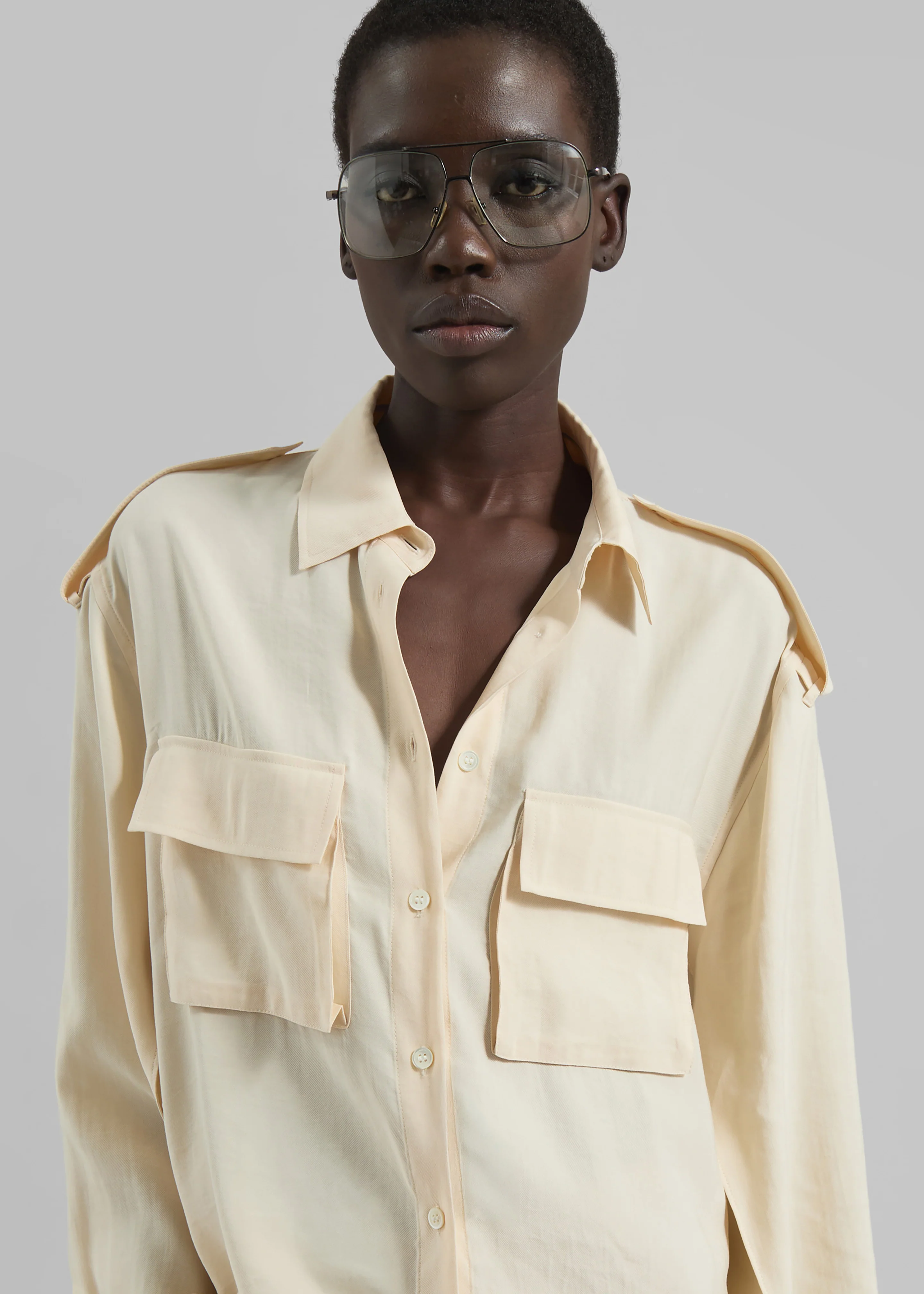 Marlon Button Up Shirt - Beige - Image 7