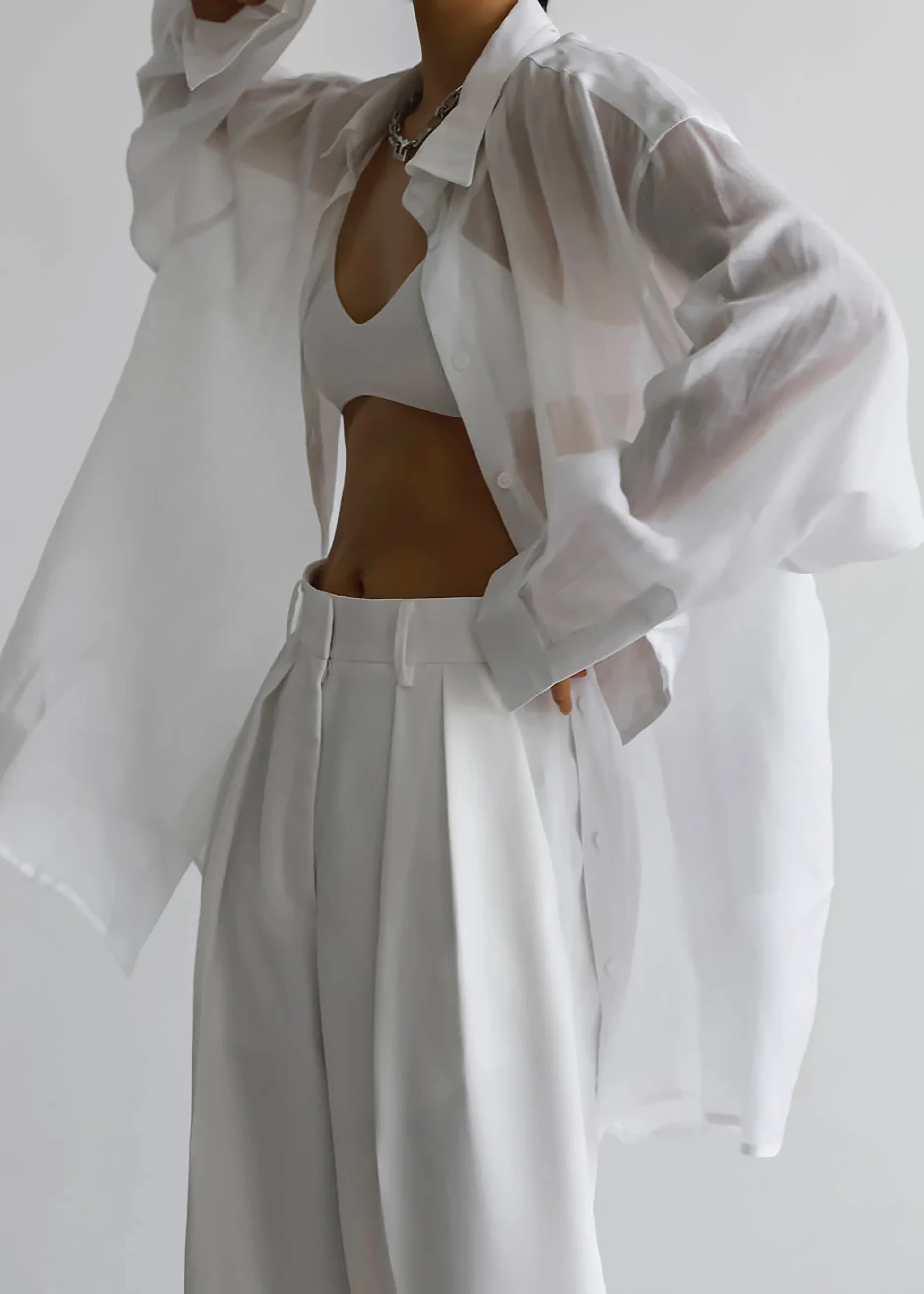 Marlow Oversized Linen Shirt - White