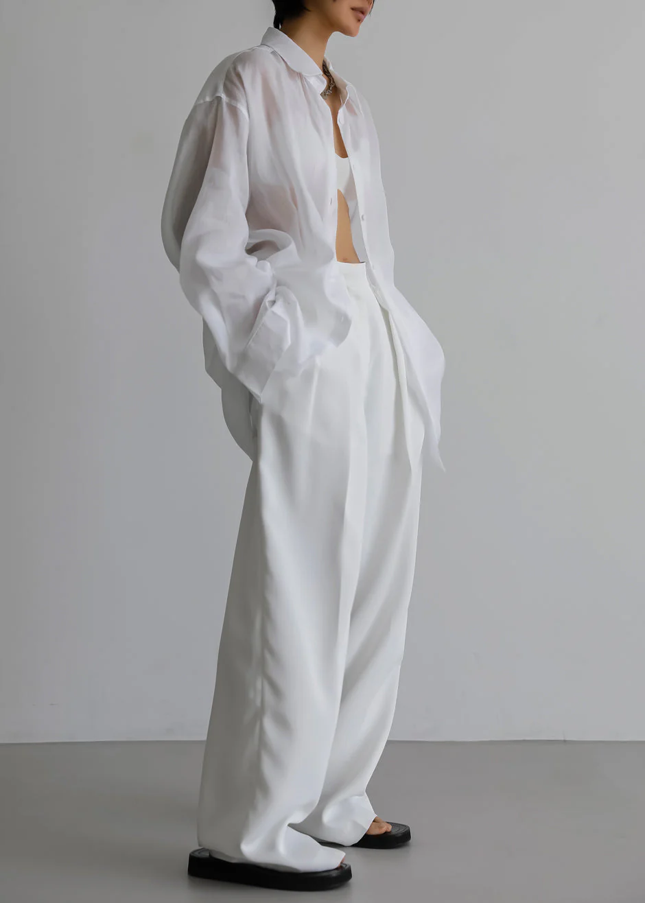 Marlow Oversized Linen Shirt - White - Image 3