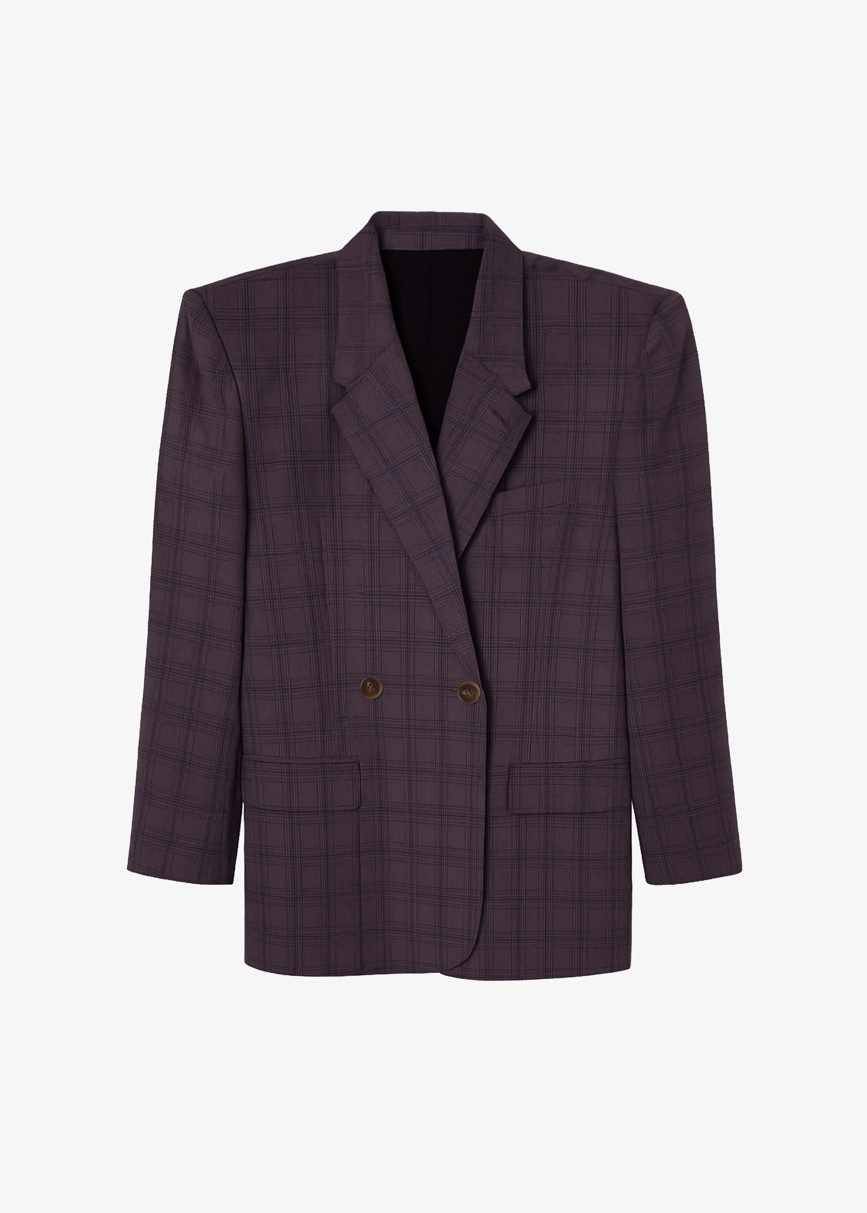 Marnay Padded Blazer - Burgundy Plaid - Image 9