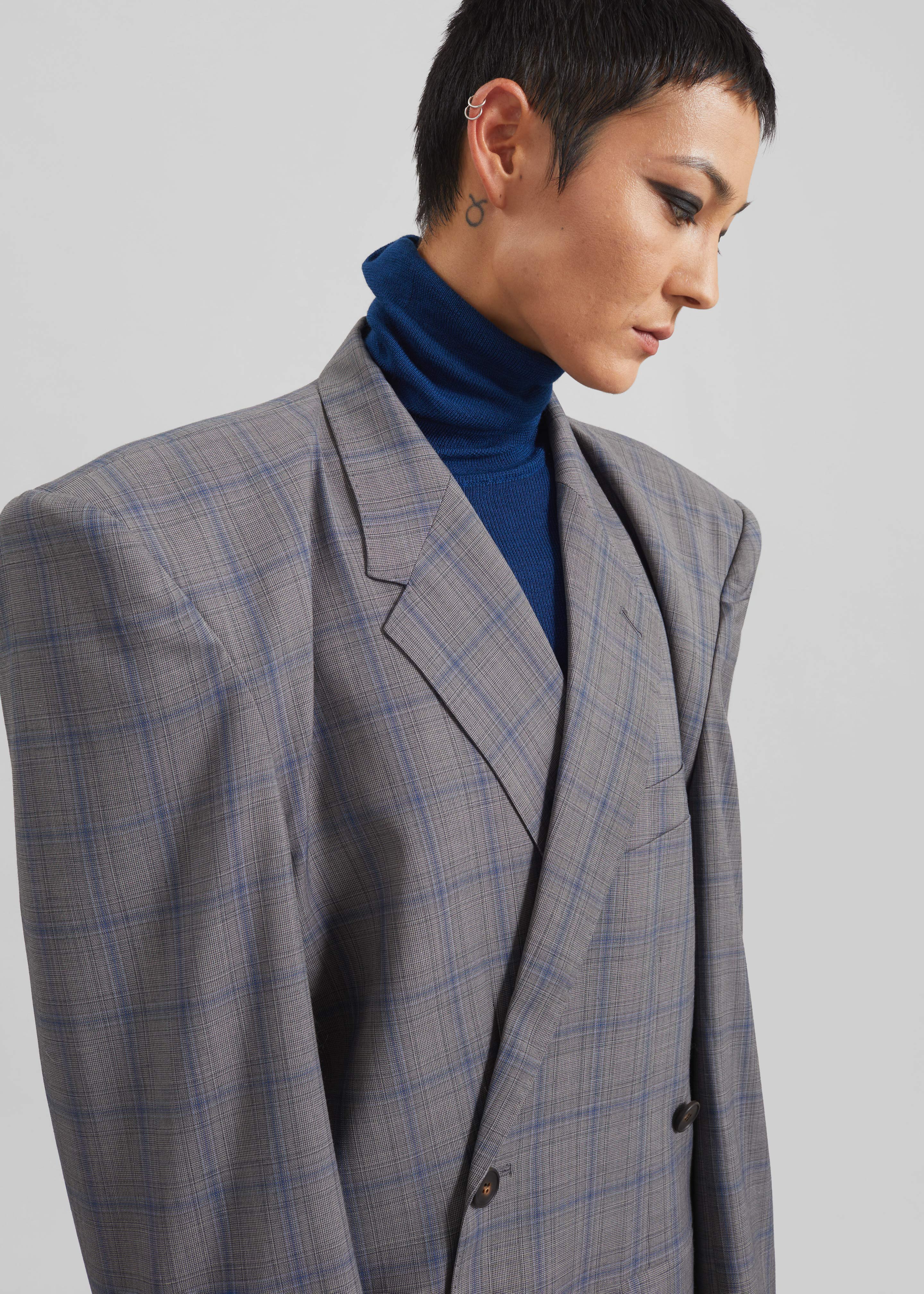 Marnay Padded Blazer - Grey Plaid - Image 2