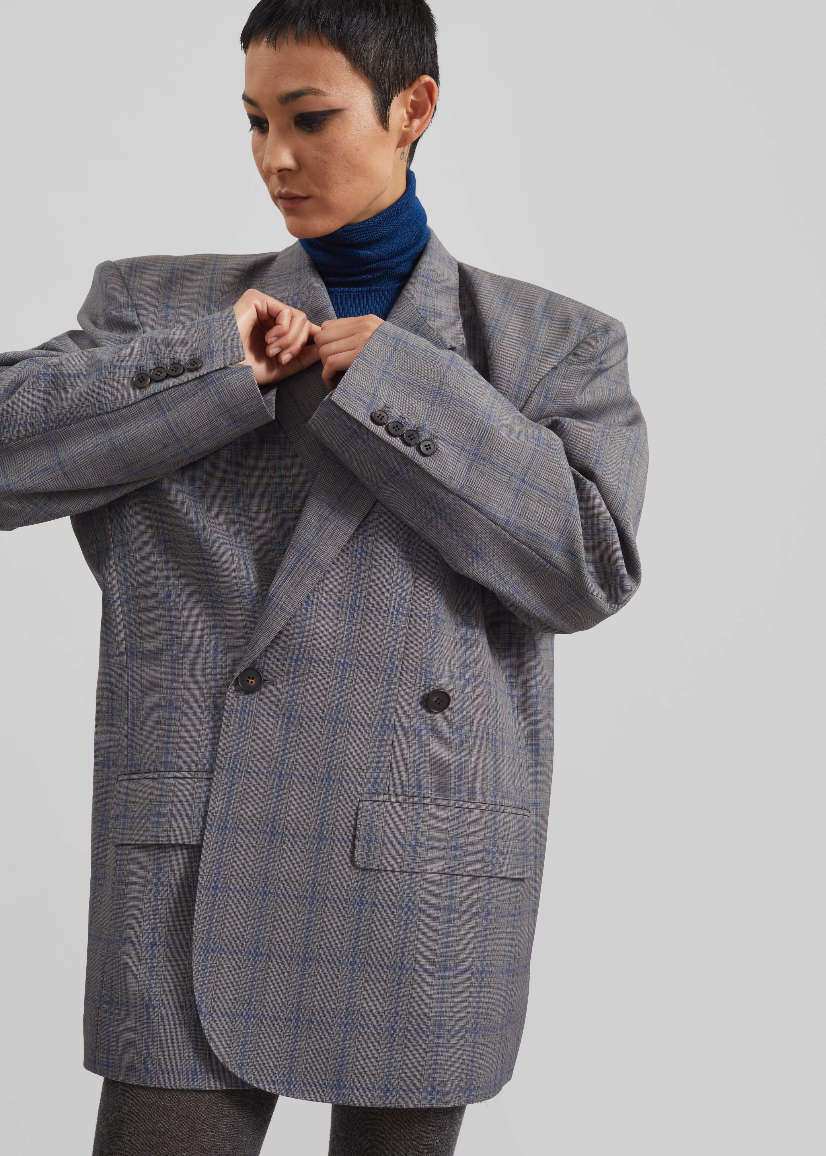 Marnay Padded Blazer - Grey Plaid - Image 4