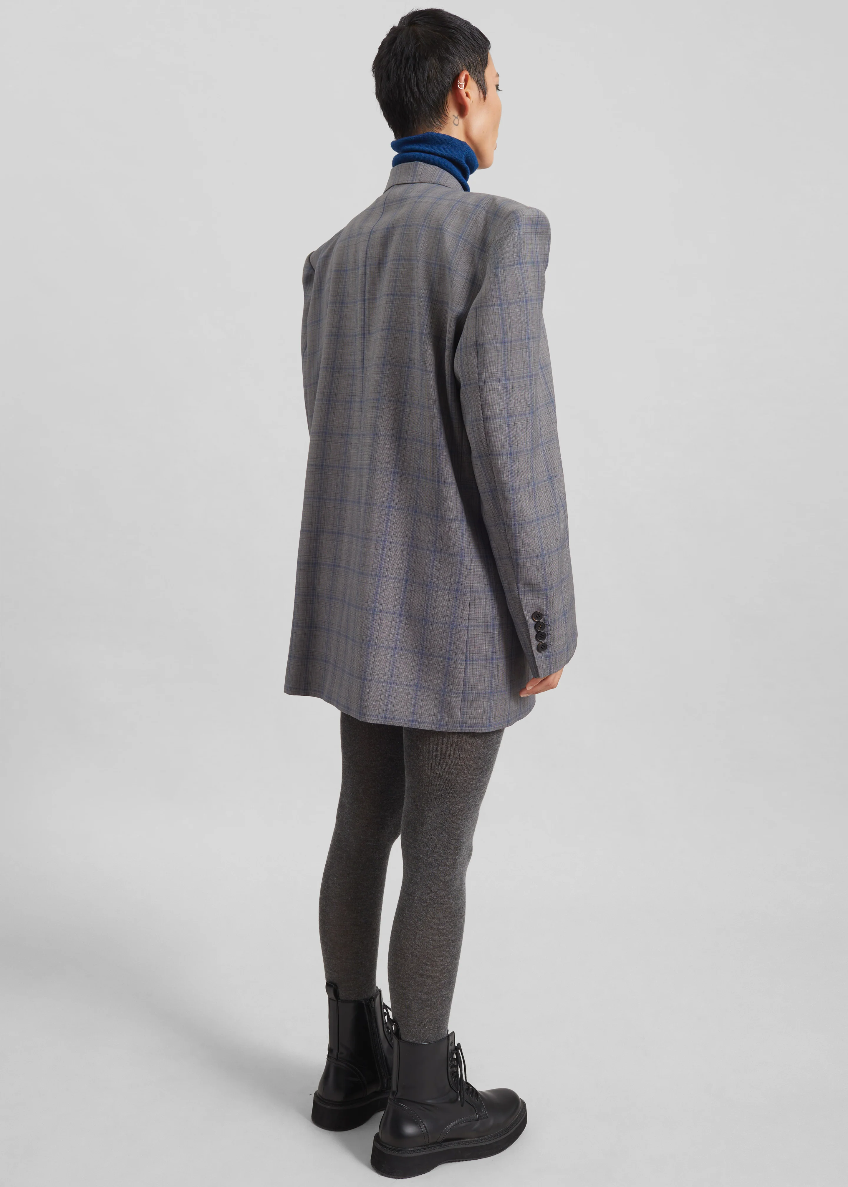 Marnay Padded Blazer - Grey Plaid - Image 7