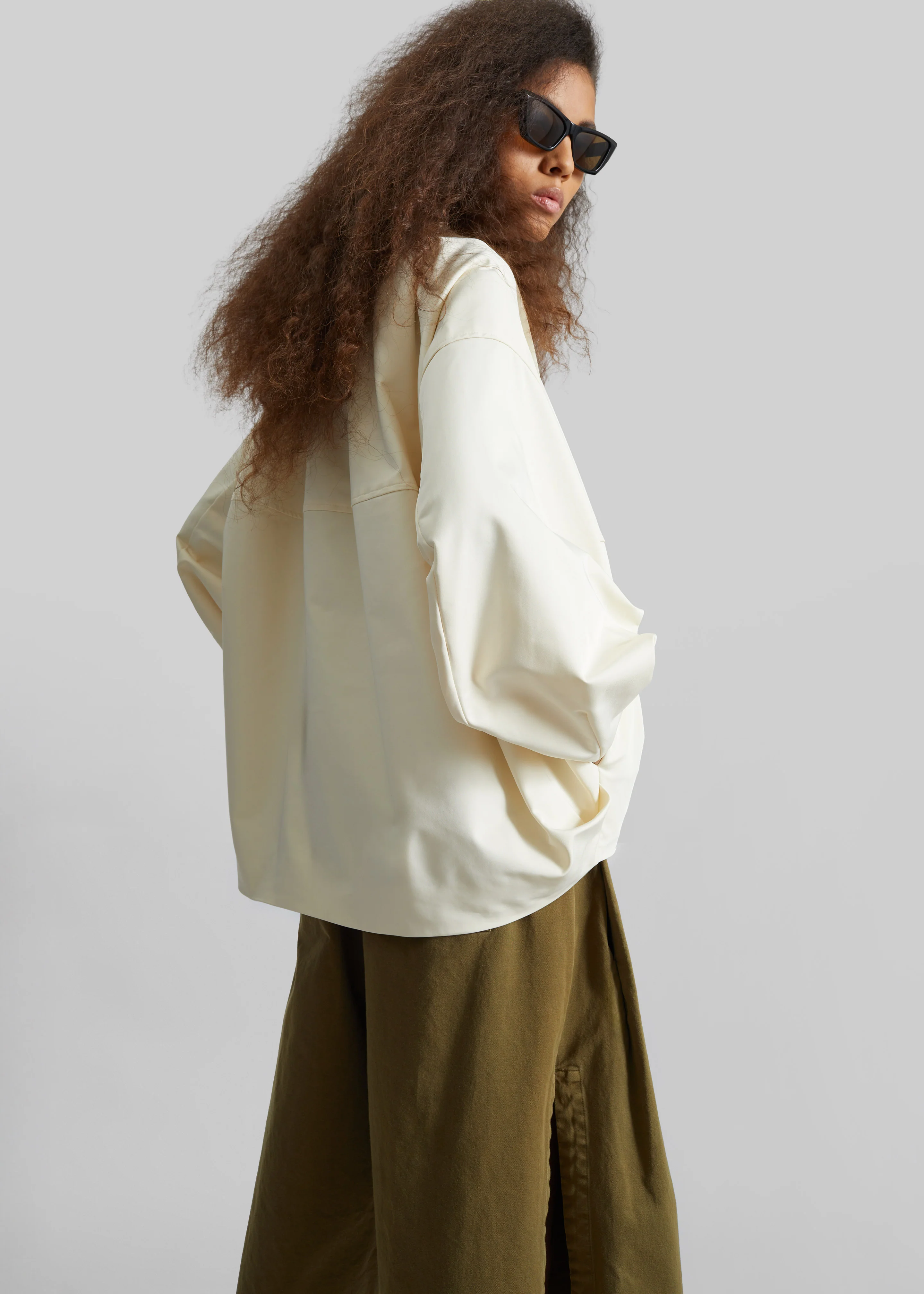 Marslev Cocoon Jacket - Cream - Image 7