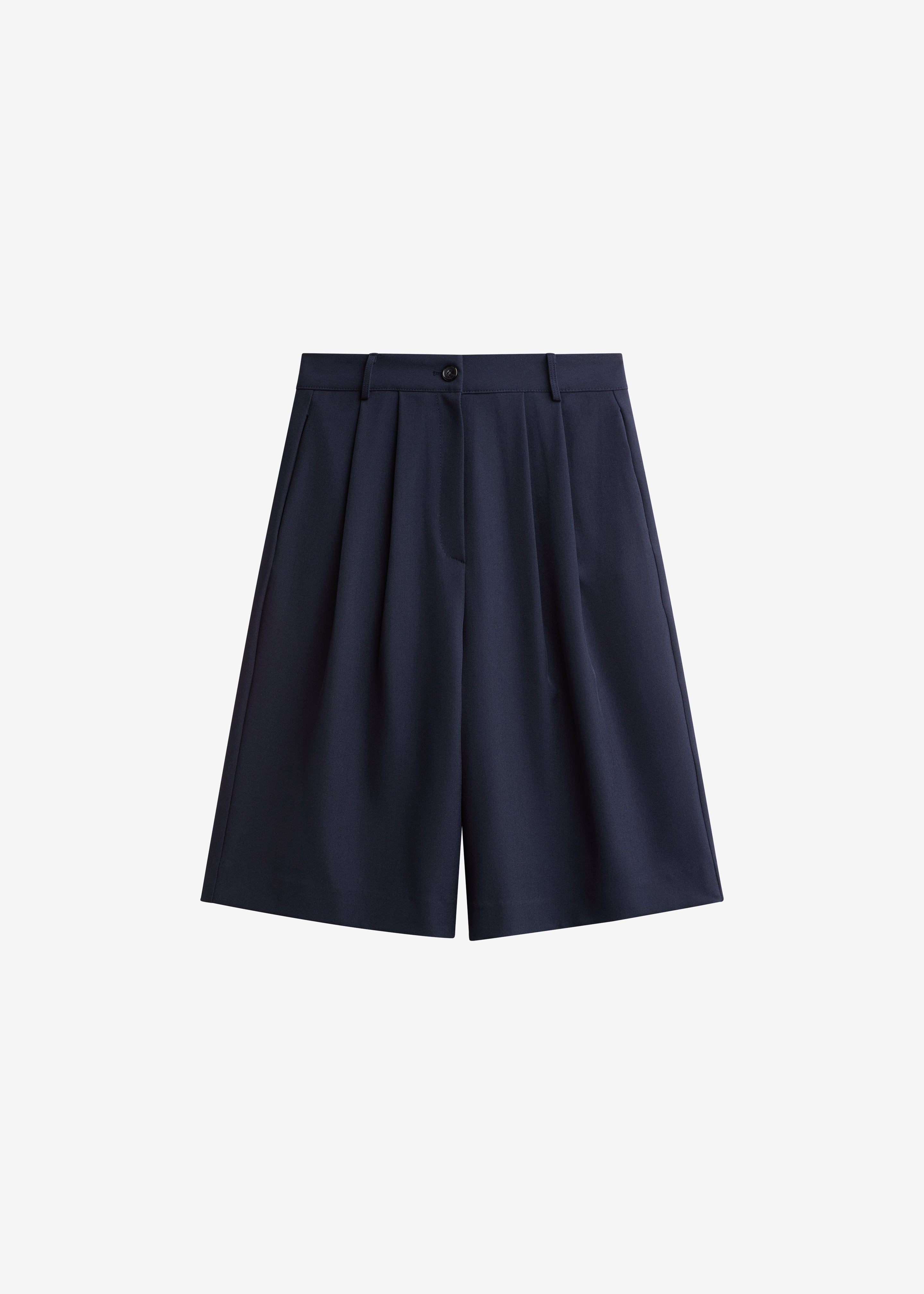 Martel Pleated Bermuda Shorts - Navy - Image 9