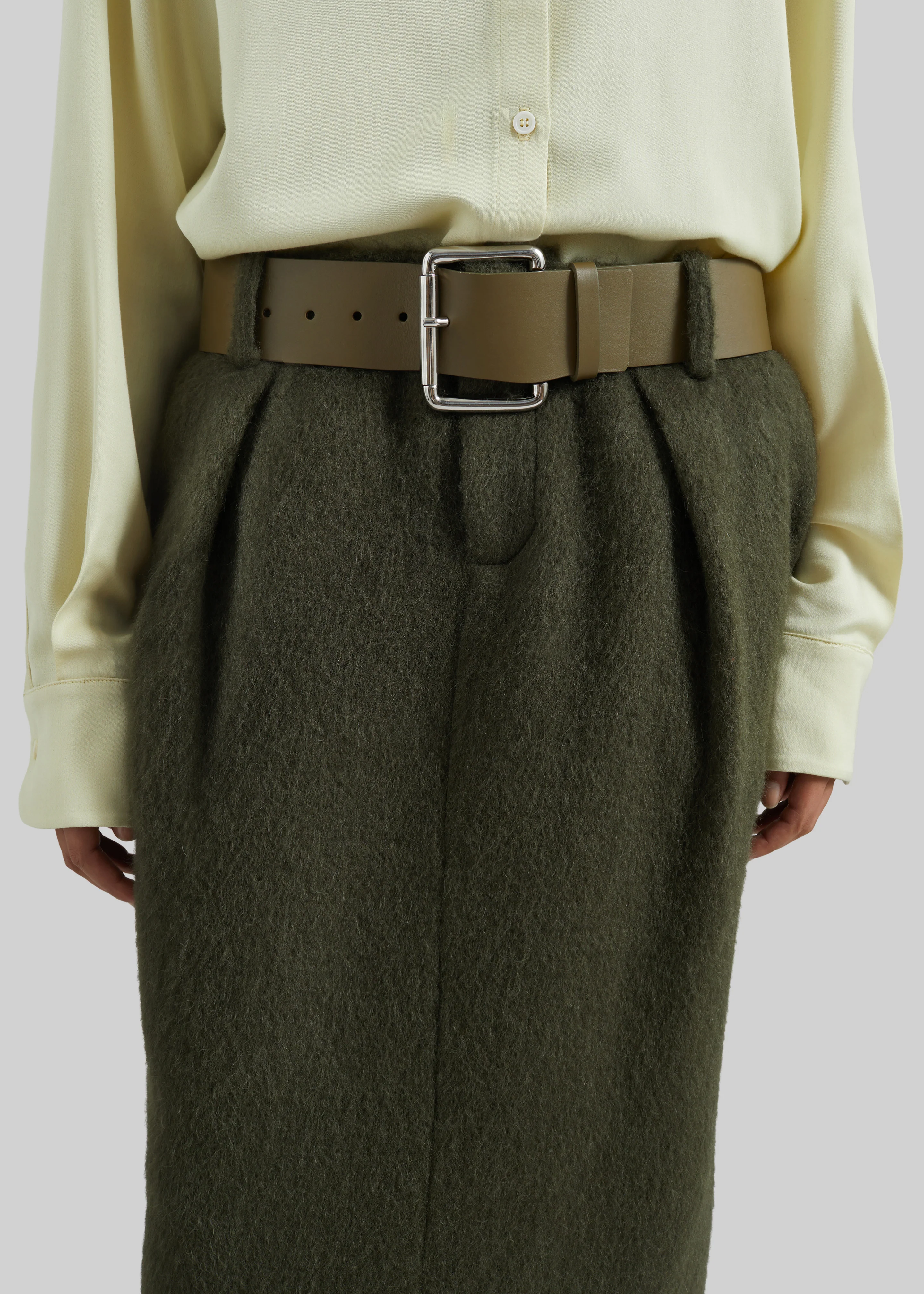 Marty Leather Belt - Army Green - Image 2