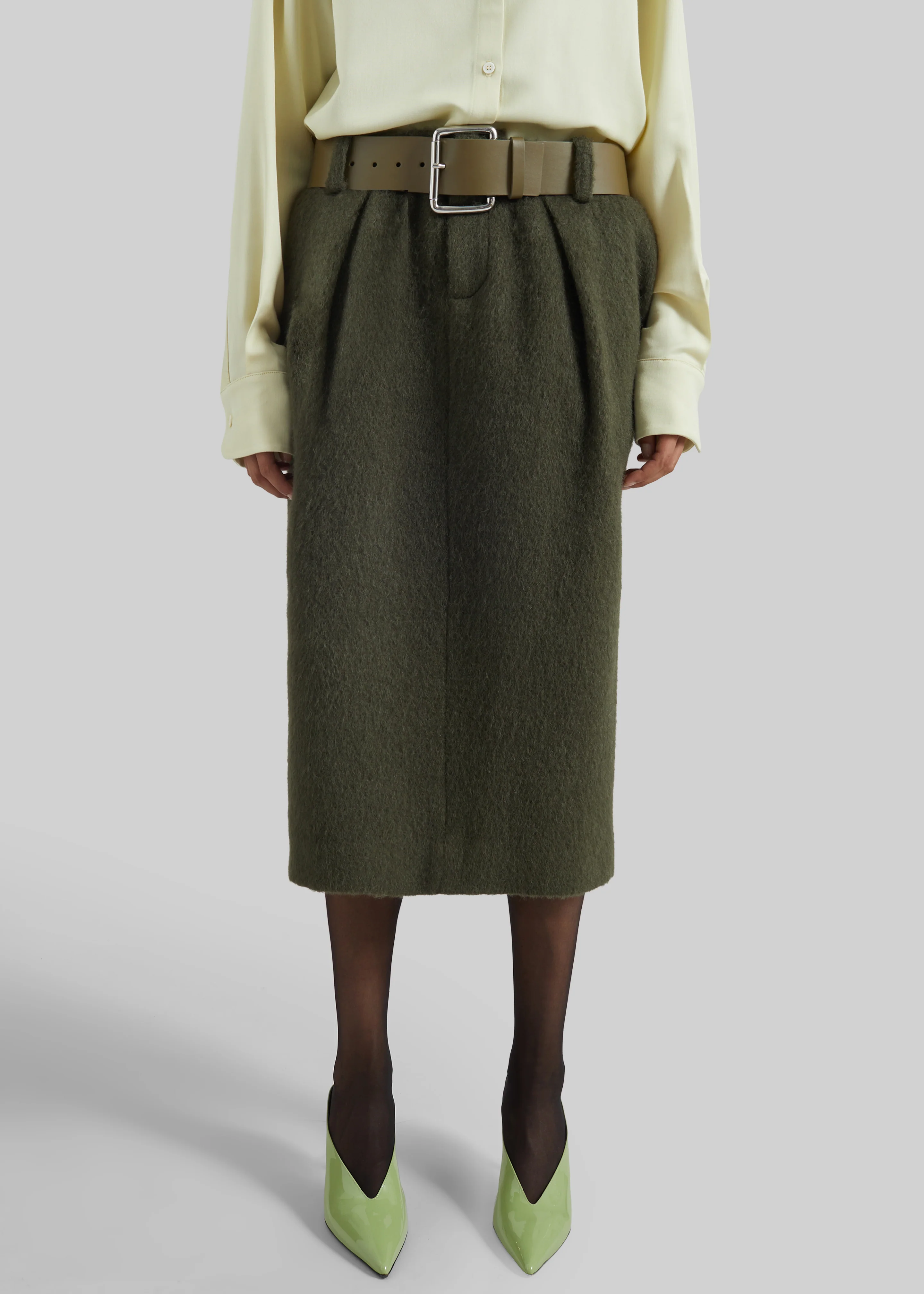 Marty Leather Belt - Army Green - Image 5