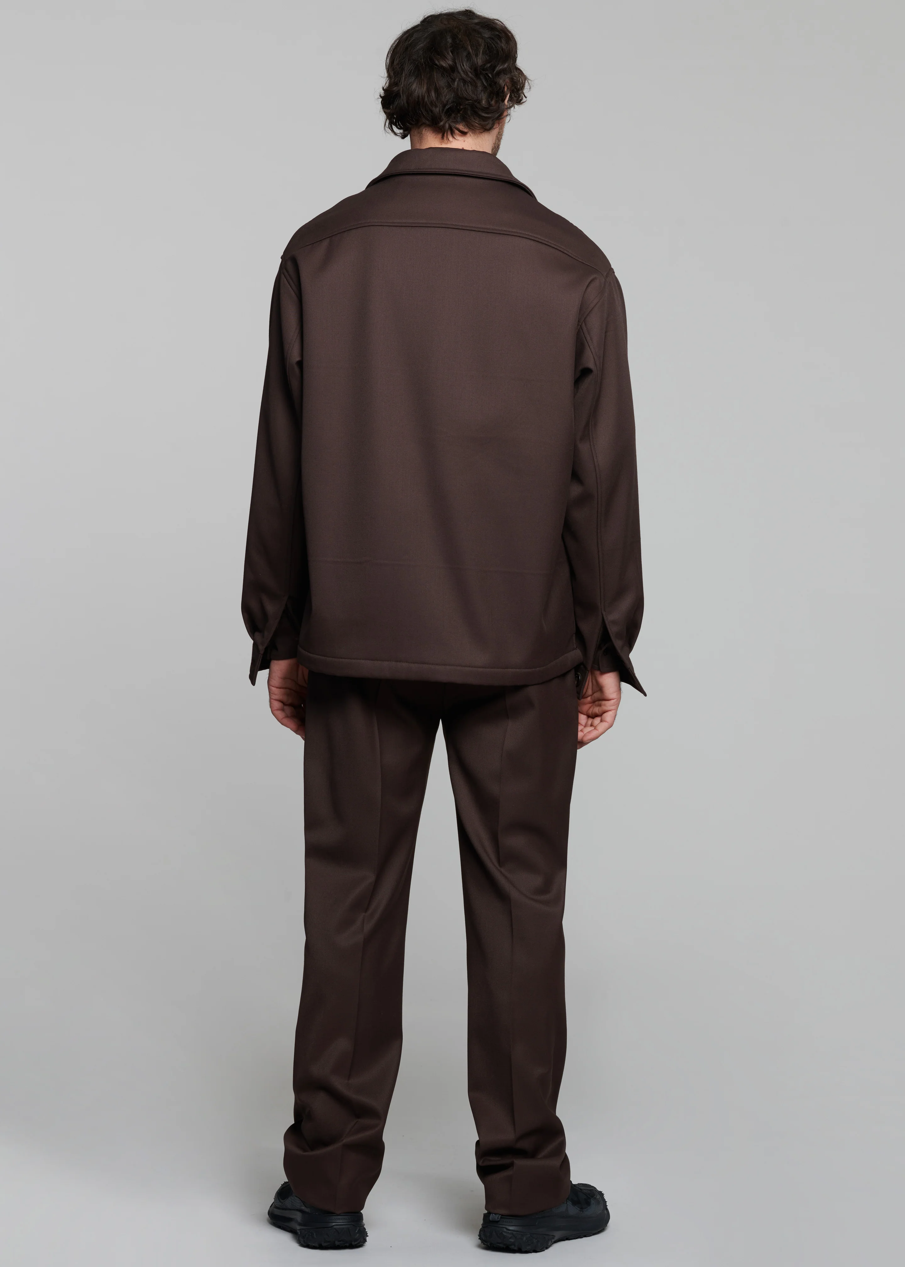 Mason Boxy Wool Jacket - Brown - Image 7