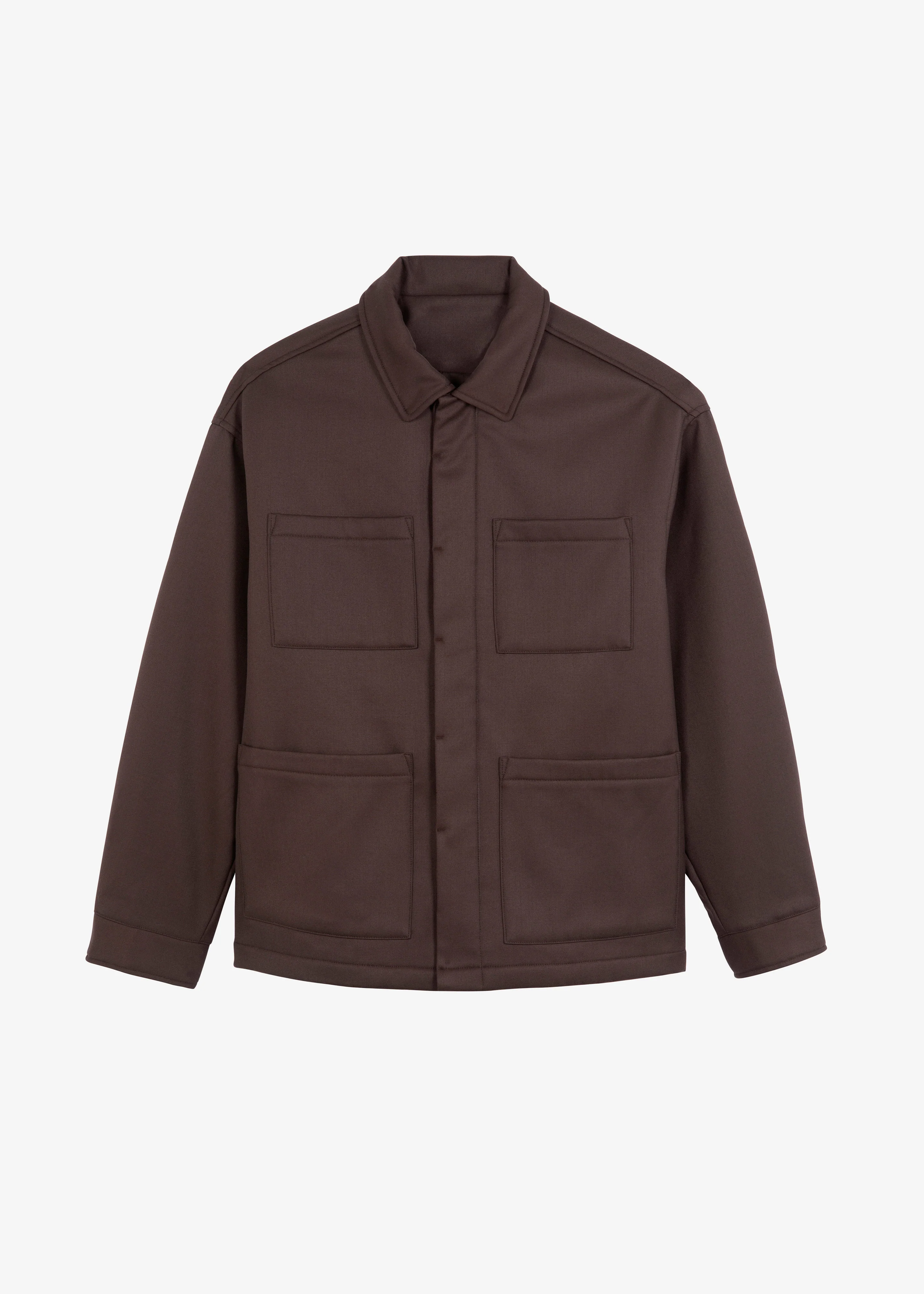 Mason Boxy Wool Jacket - Brown - Image 8