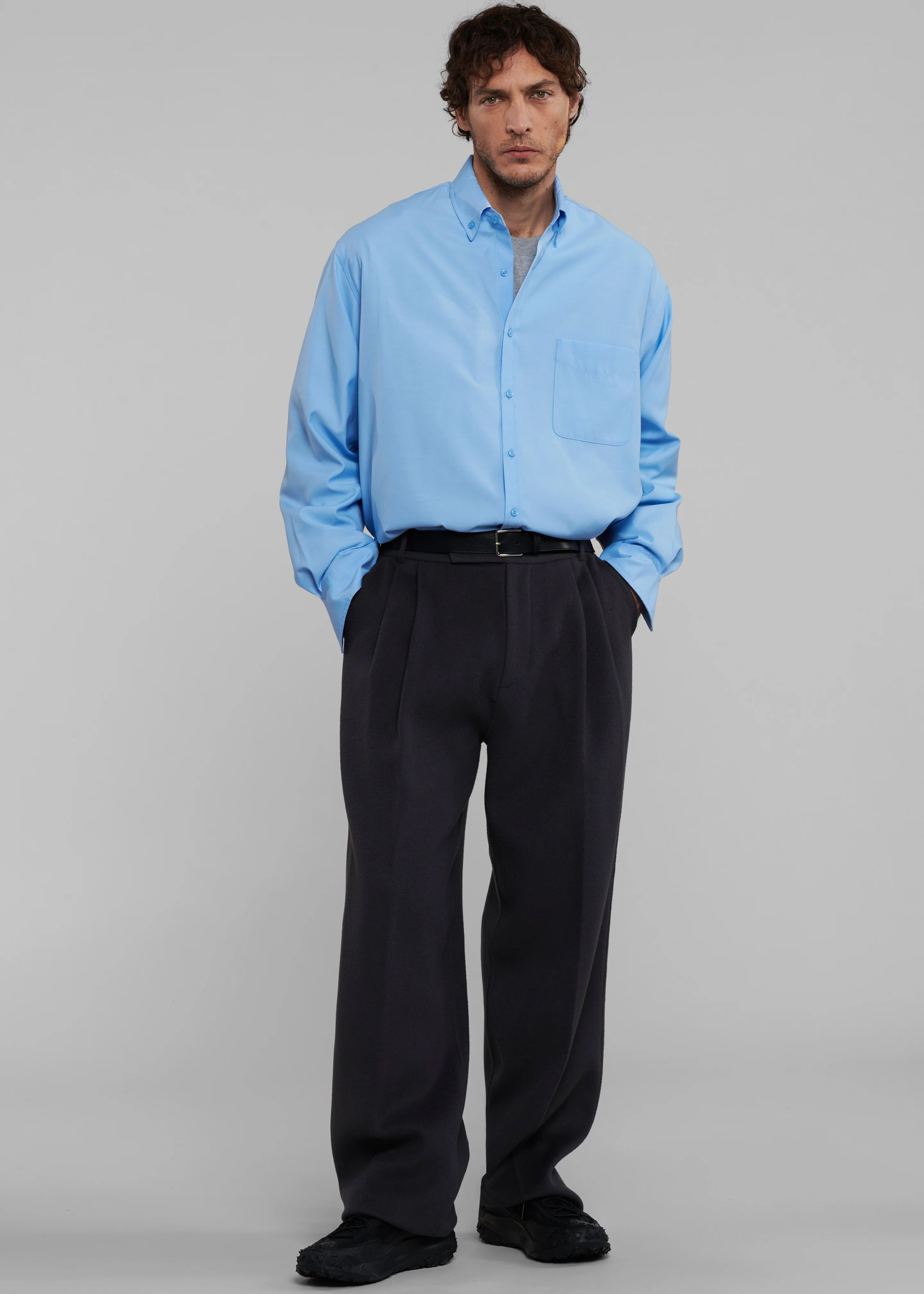 Mason Button Up Shirt - Blue - Image 5