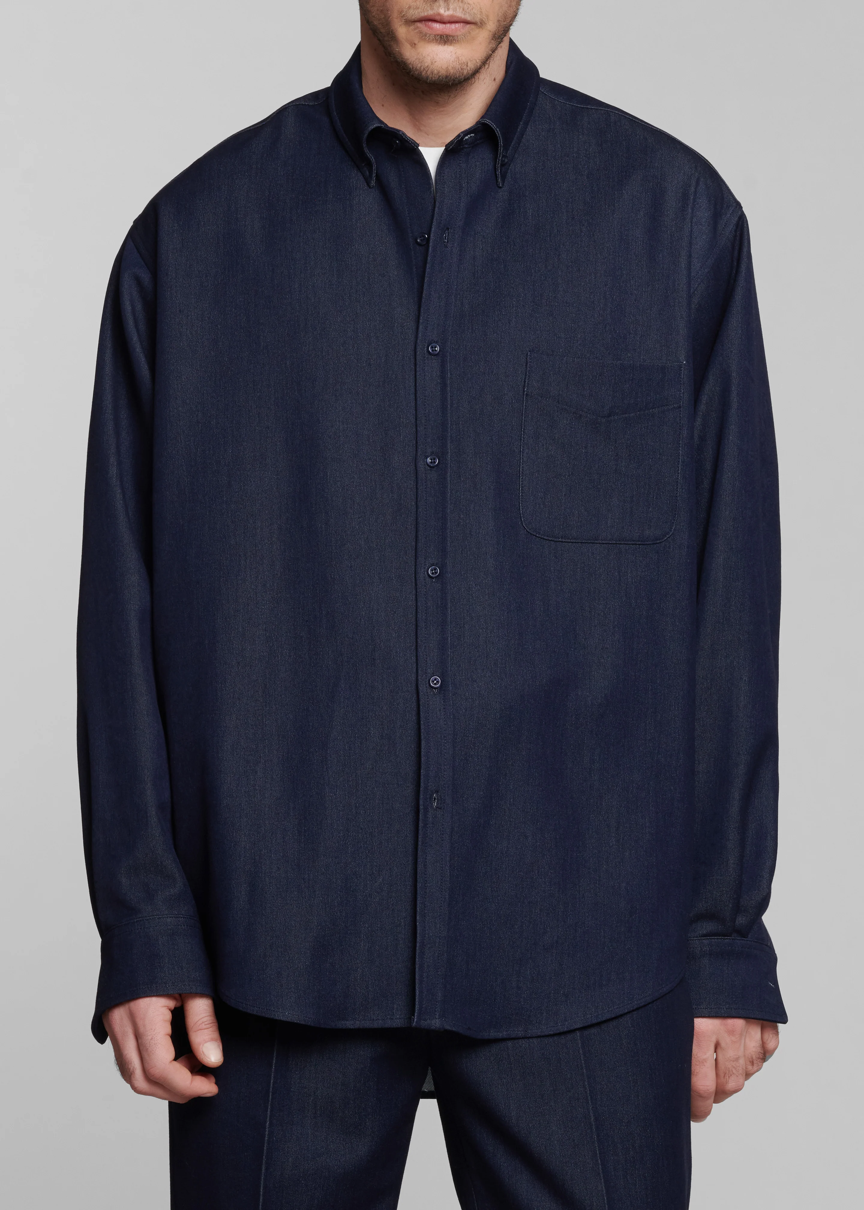 Mason Button Up Shirt - Indigo - Image 4