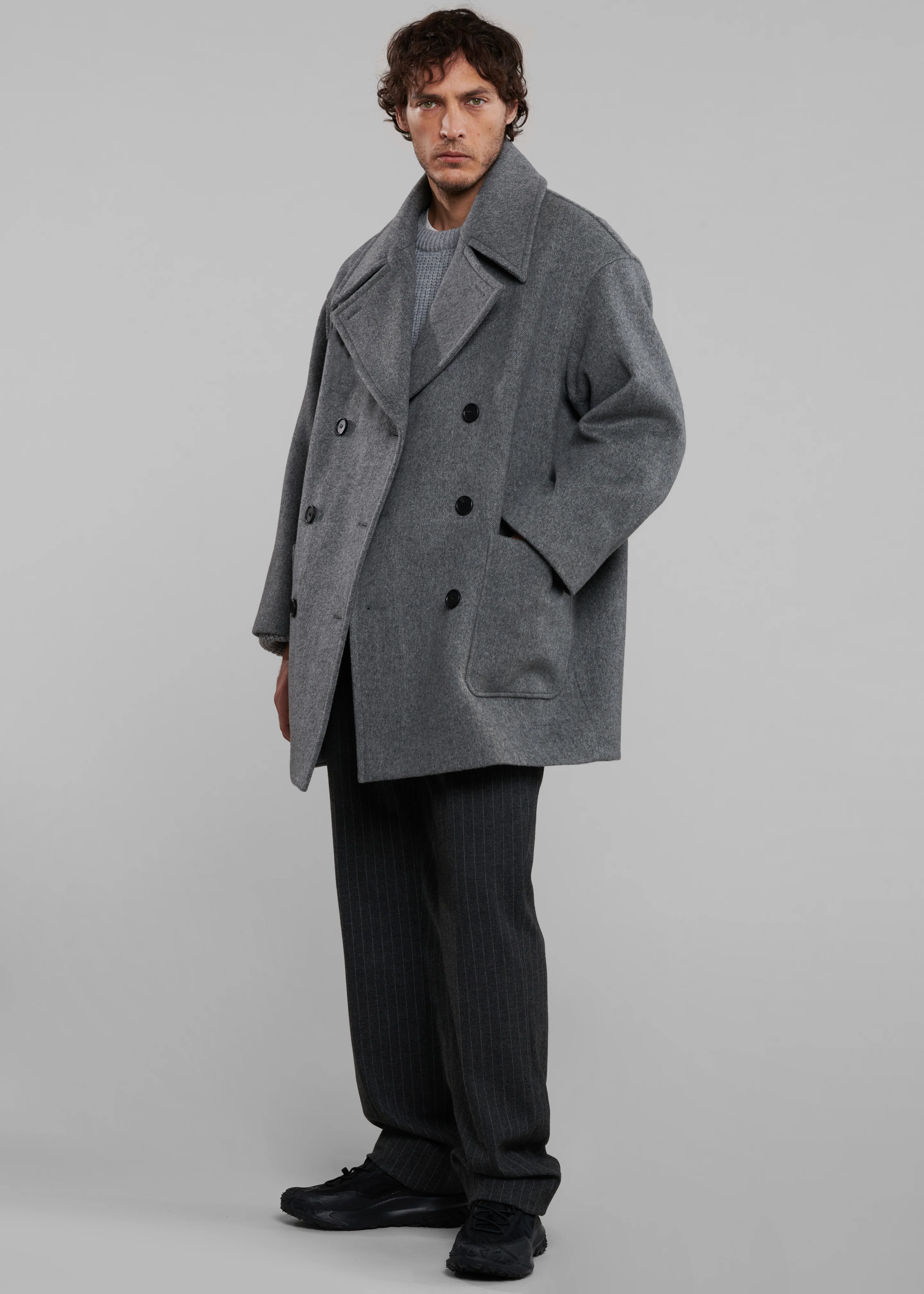 Mason Wool Trousers - Dark Grey/White Pinstripe - Image 10