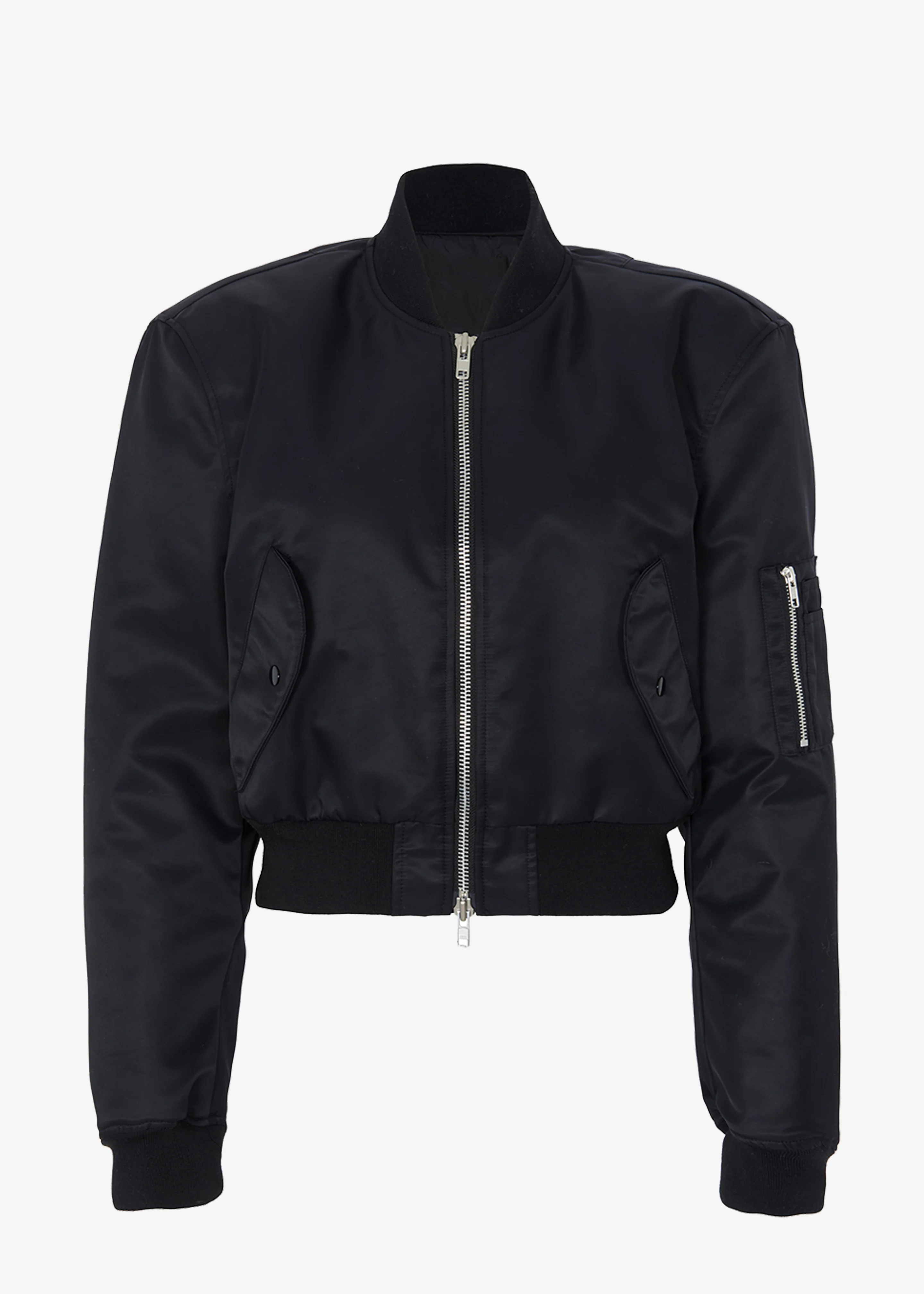 Mati Cropped Padded Bomber - Black - Image 12