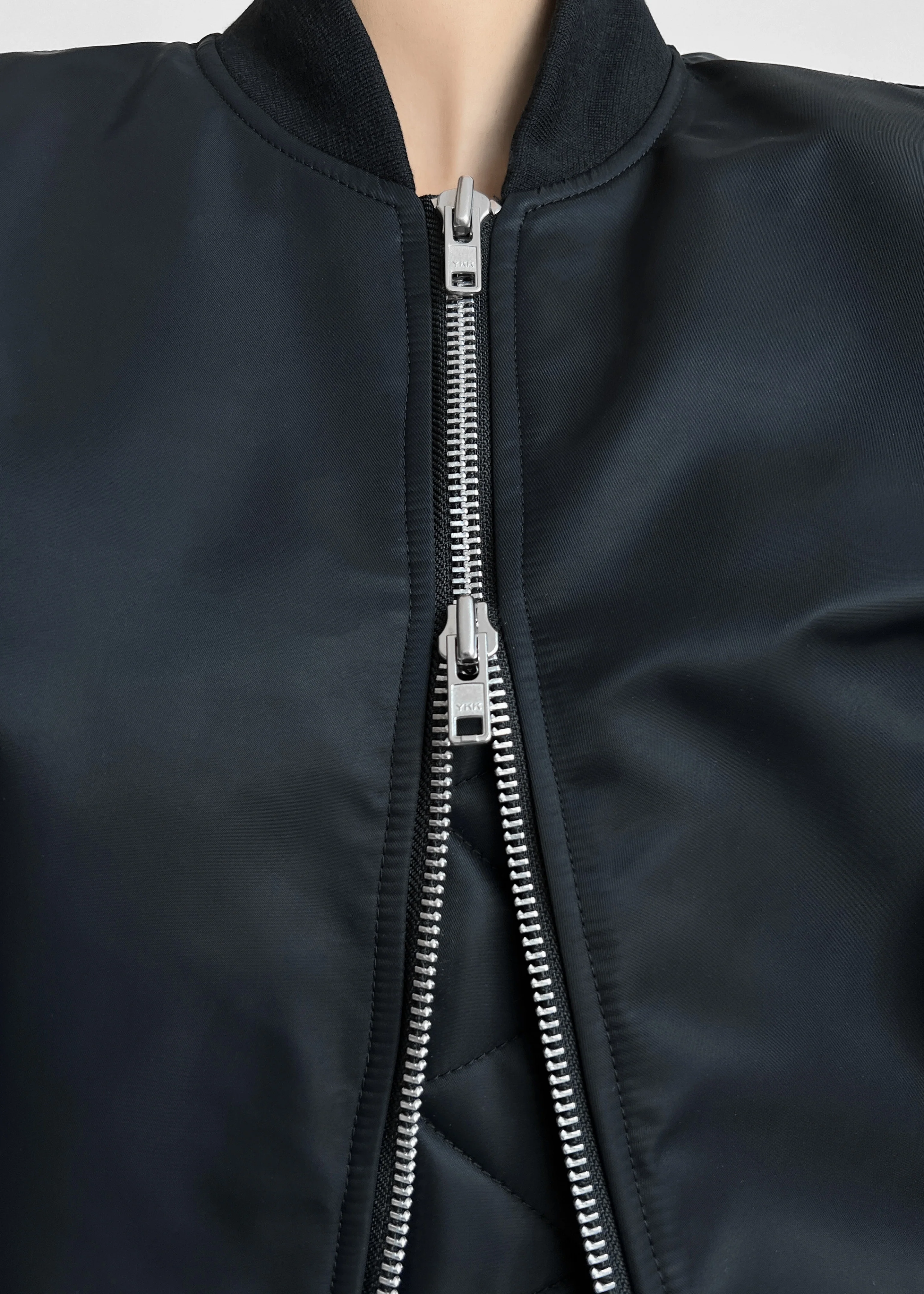 Mati Cropped Padded Bomber - Black - Image 5