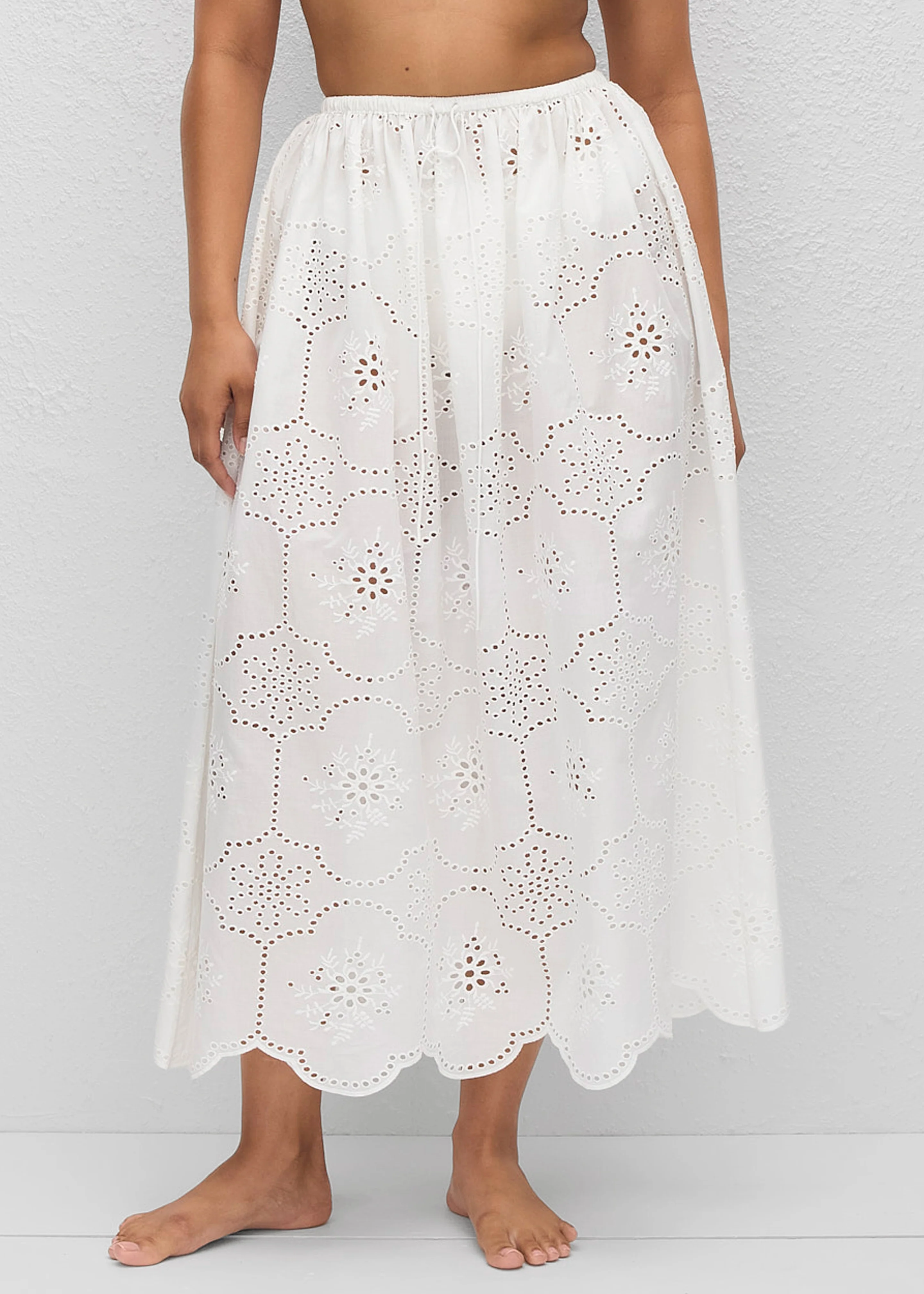 Matteau Broderie Midi Skirt - White - Image 2