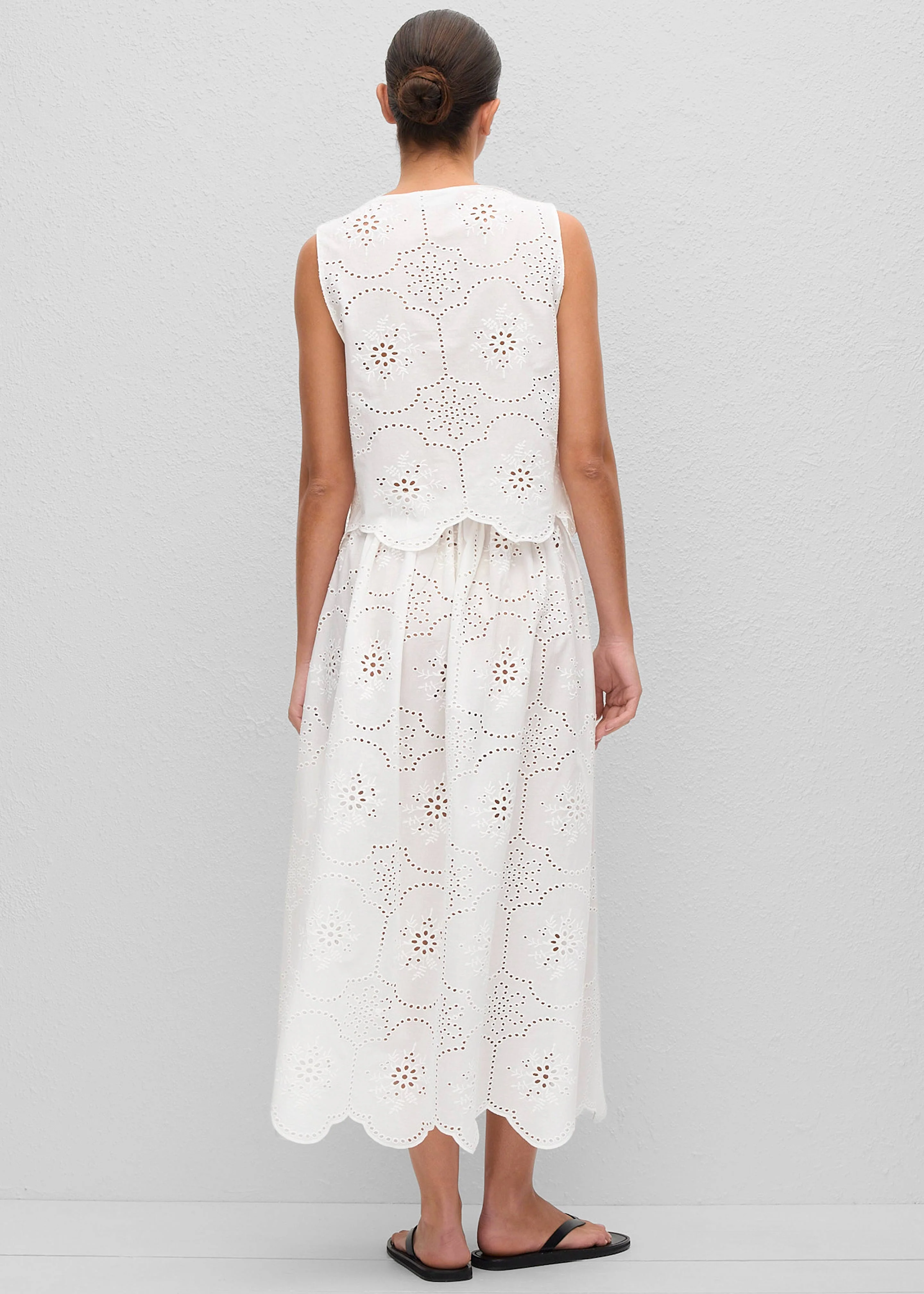 Matteau Broderie Tie Blouse - White - Image 14