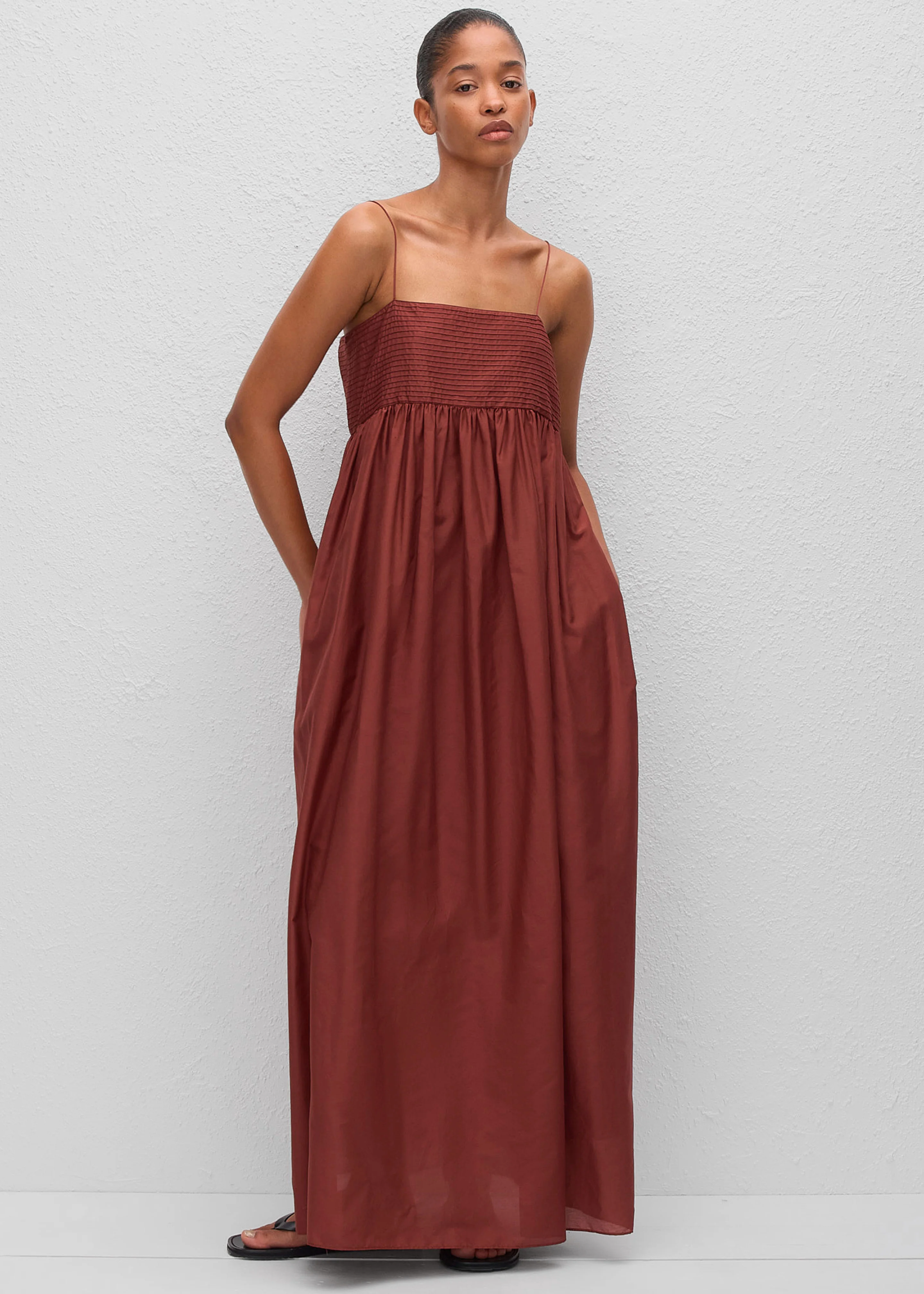 Matteau Empire Pintuck Bodice Dress - Maroc - Image 2