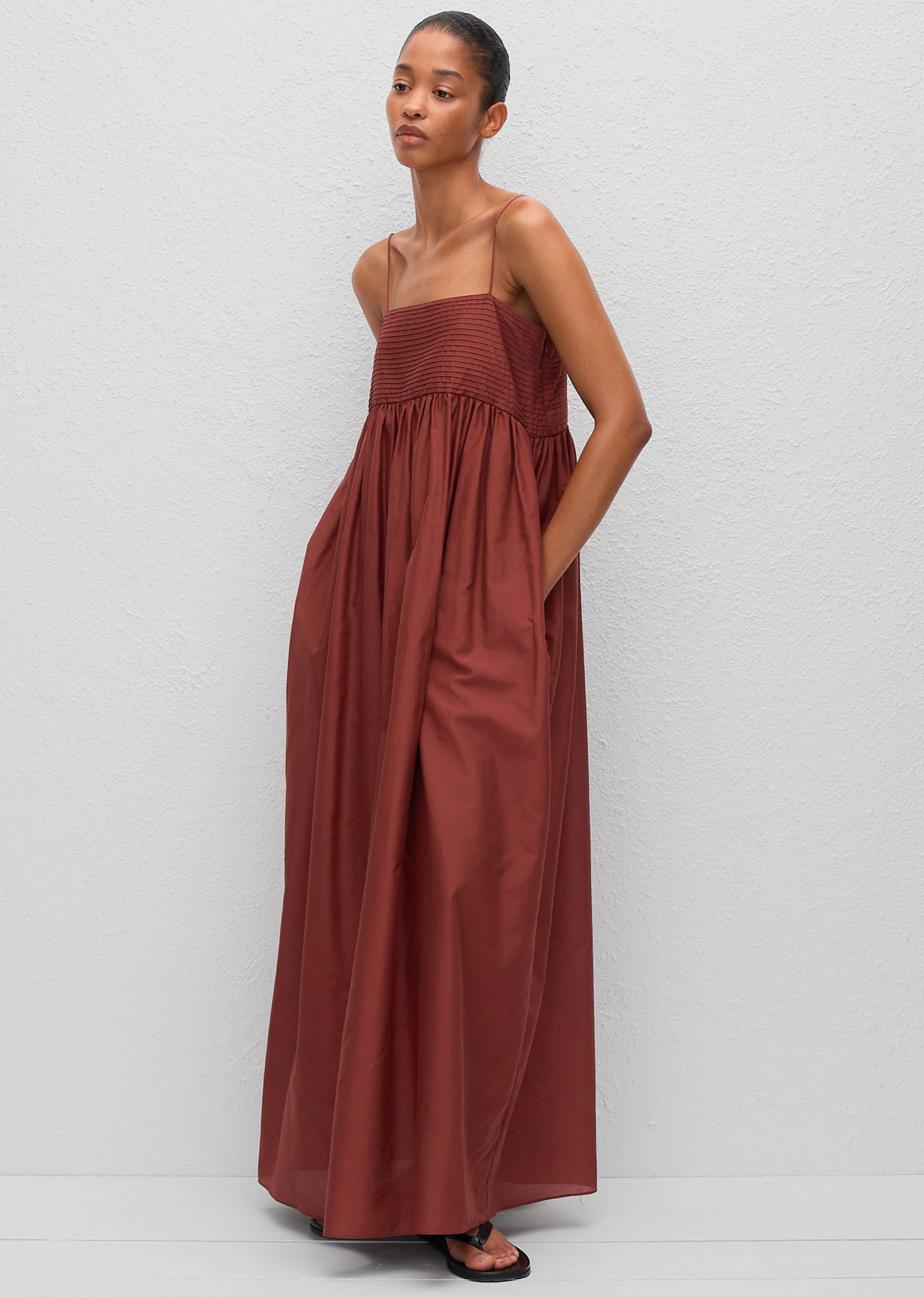 Matteau Empire Pintuck Bodice Dress - Maroc - Image 5