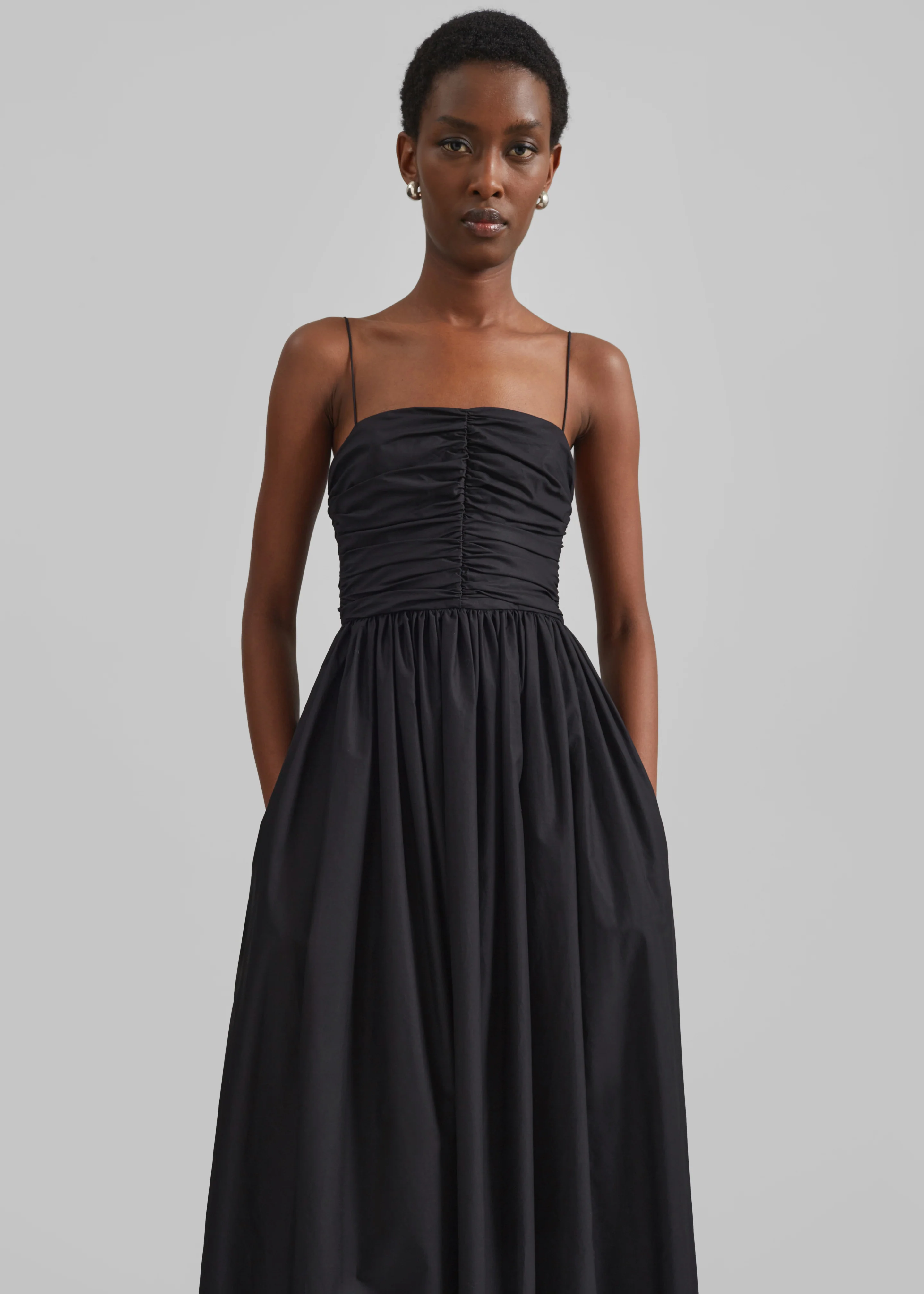 Matteau Gathered Bodice Dress - Black - Image 3
