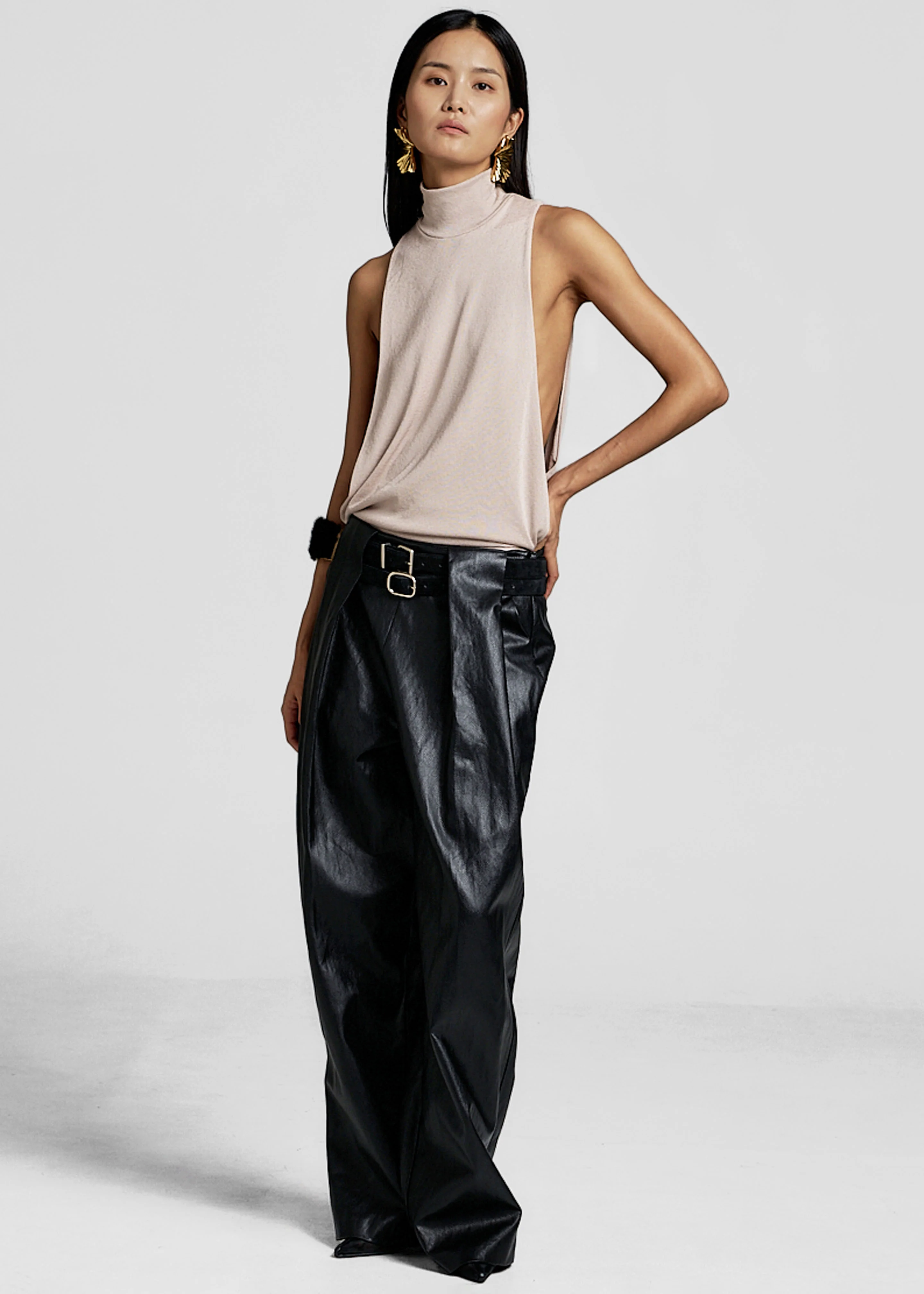 Maxen Mock Neck Bodysuit - Beige - Image 5