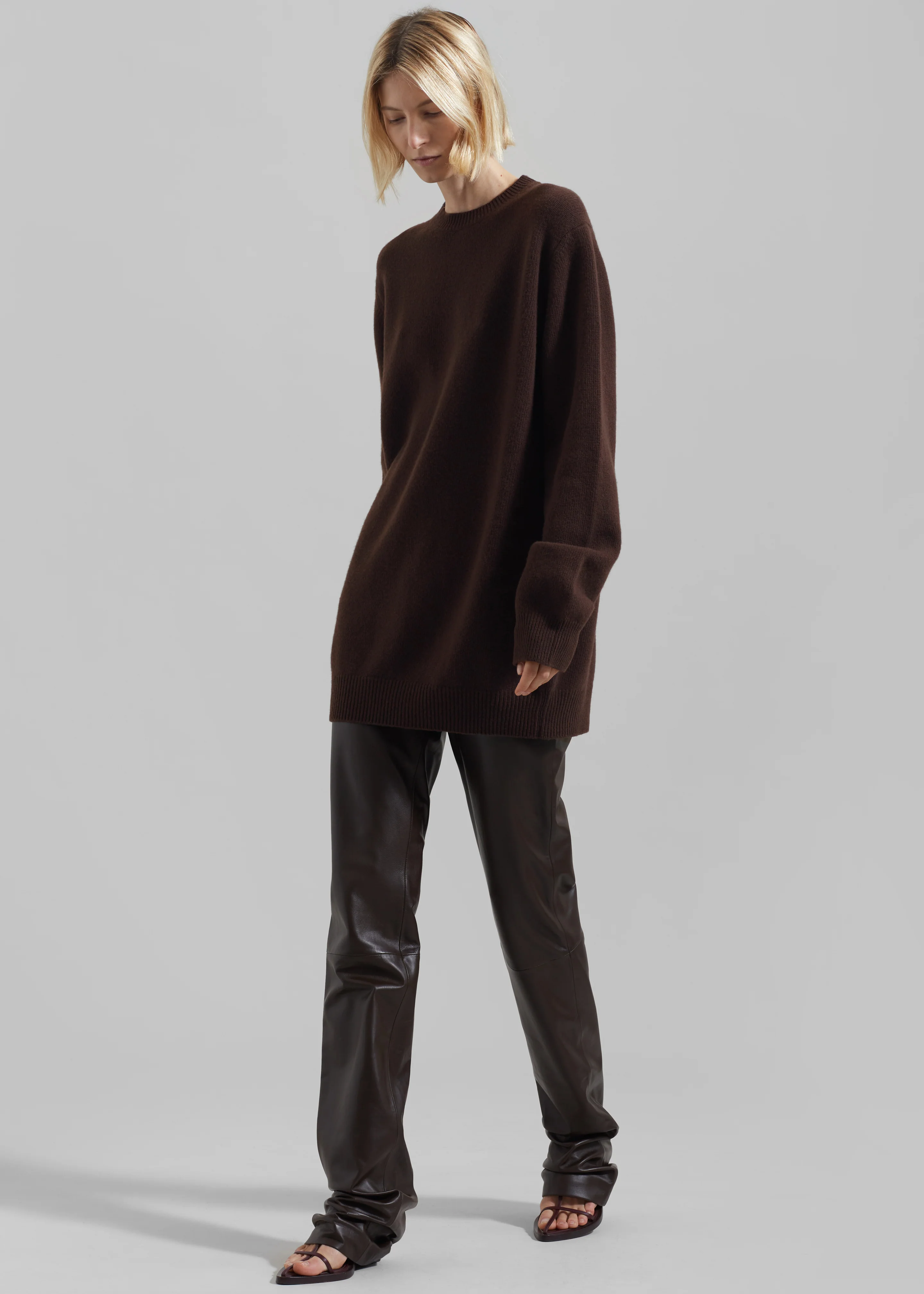 Maxime Knit Sweater Dress - Brown - Image 3