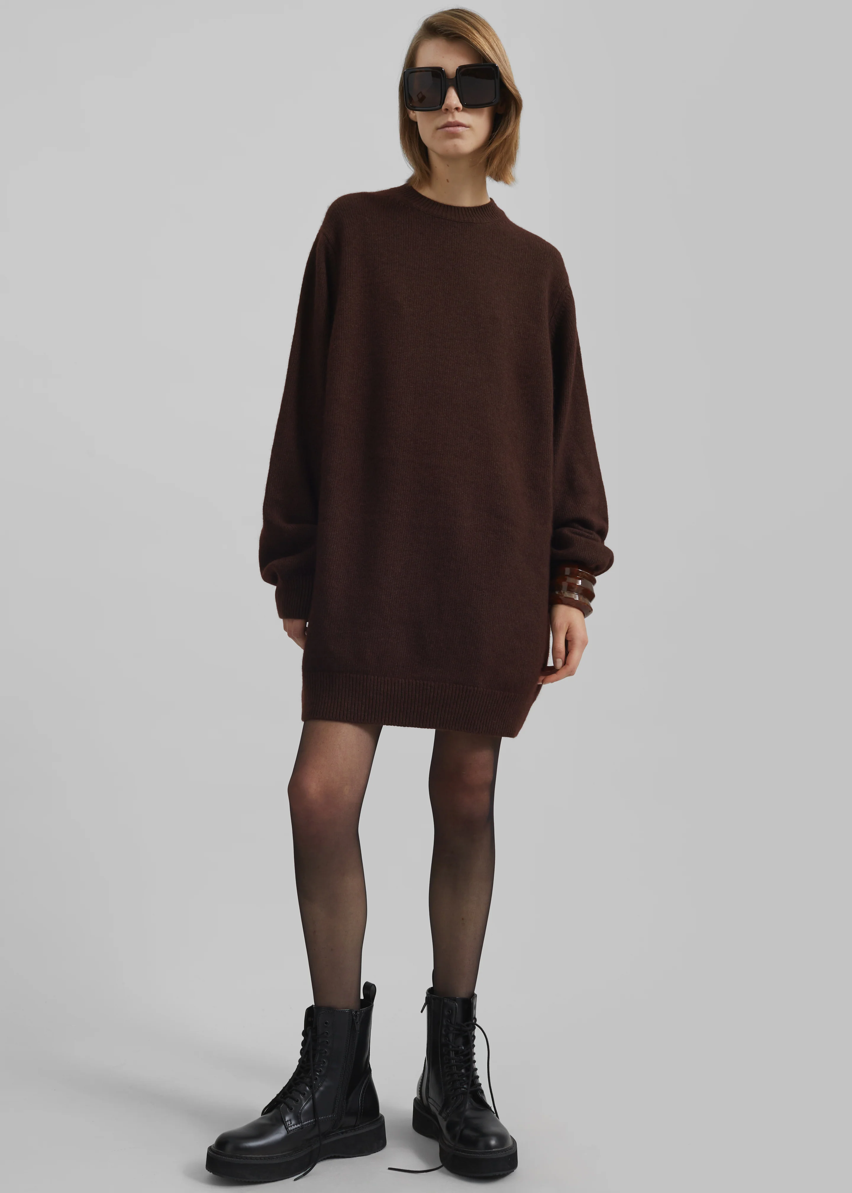 Maxime Knit Sweater Dress - Brown - Image 7