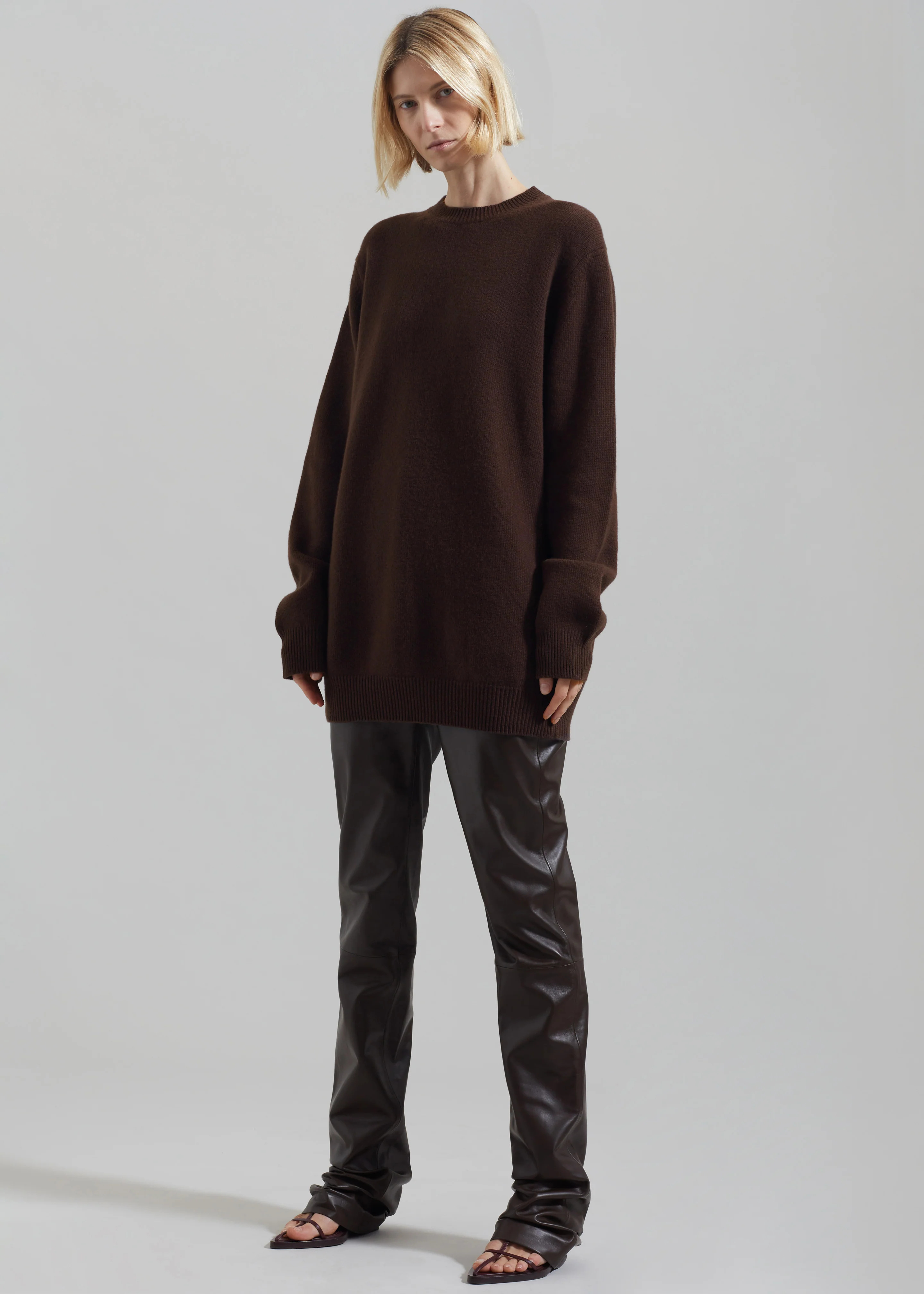 Maxime Knit Sweater Dress - Brown - Image 9